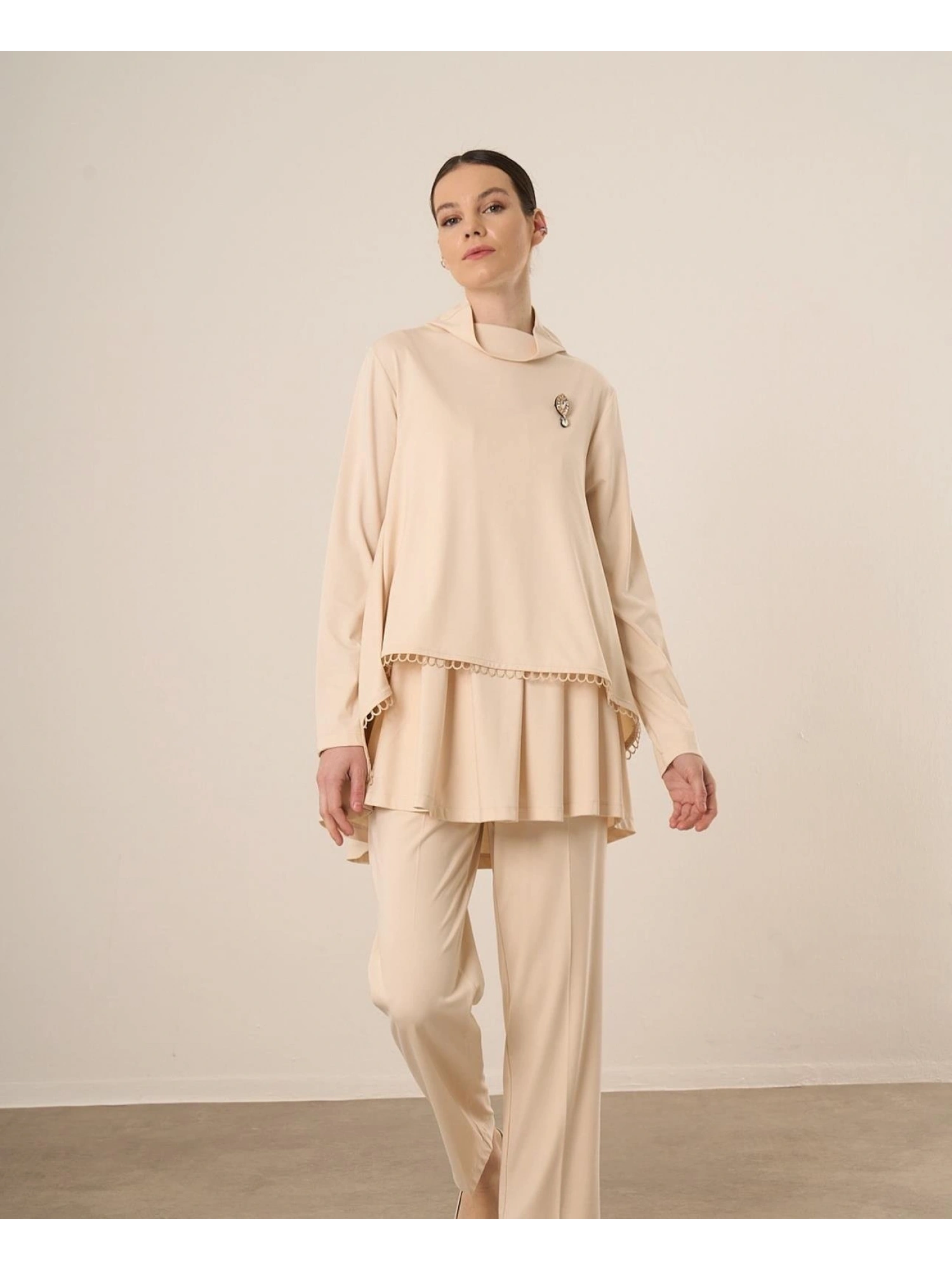 Qupra Üç Parçalı Modal Tunik Pantolon Takım QAY62031