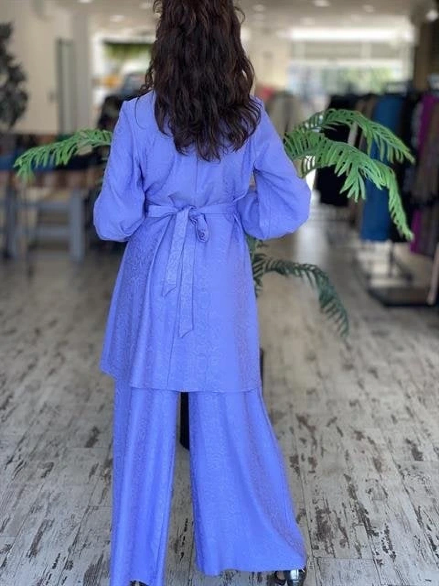 SENNA Jardin Lila Tunik Pantolon Tesettür Abiye Takım 9008S23