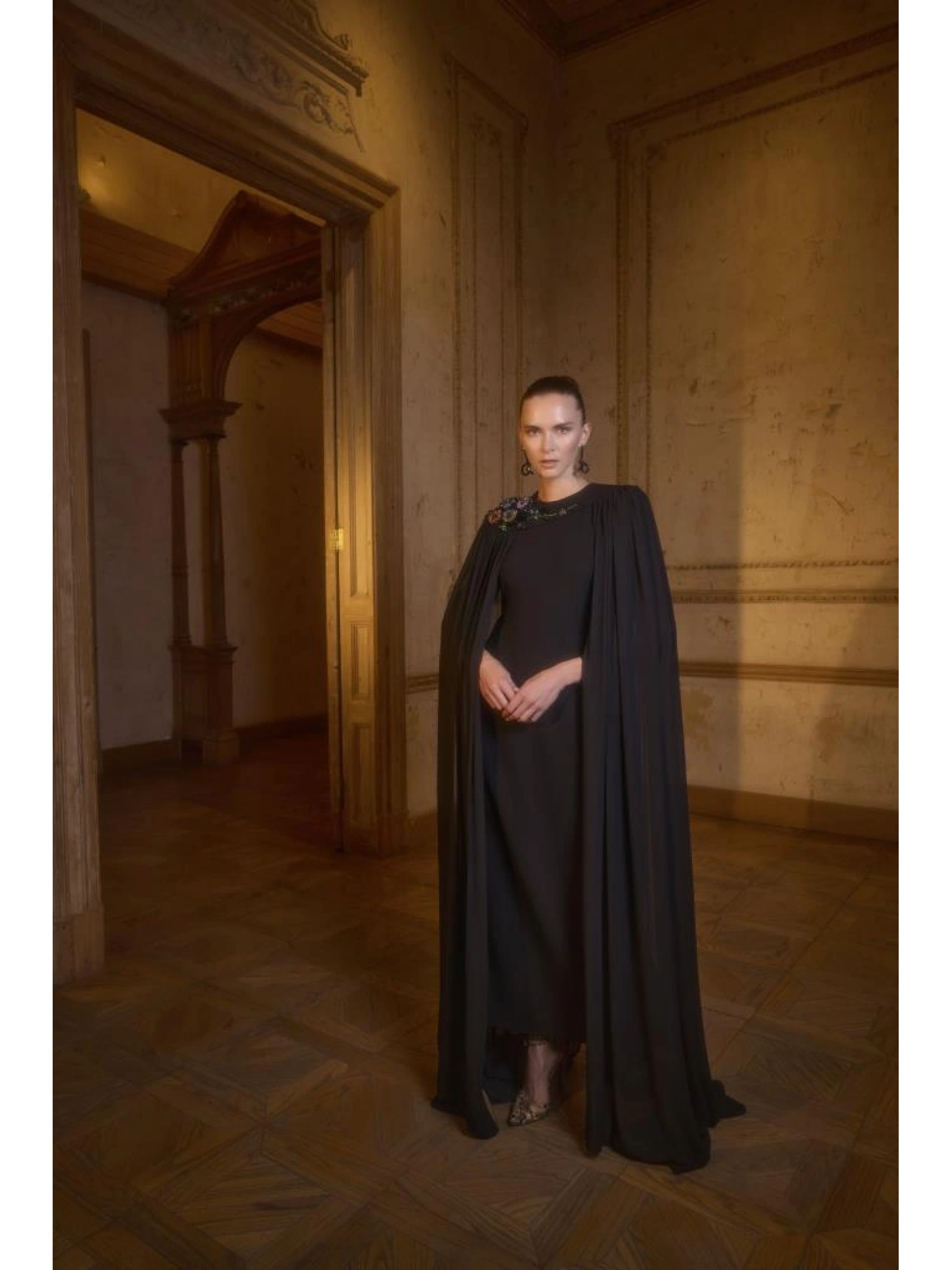 SENNA Reneta Pelerinli (Çıkartılabilir) Tesettür Abiye Dress SD30111