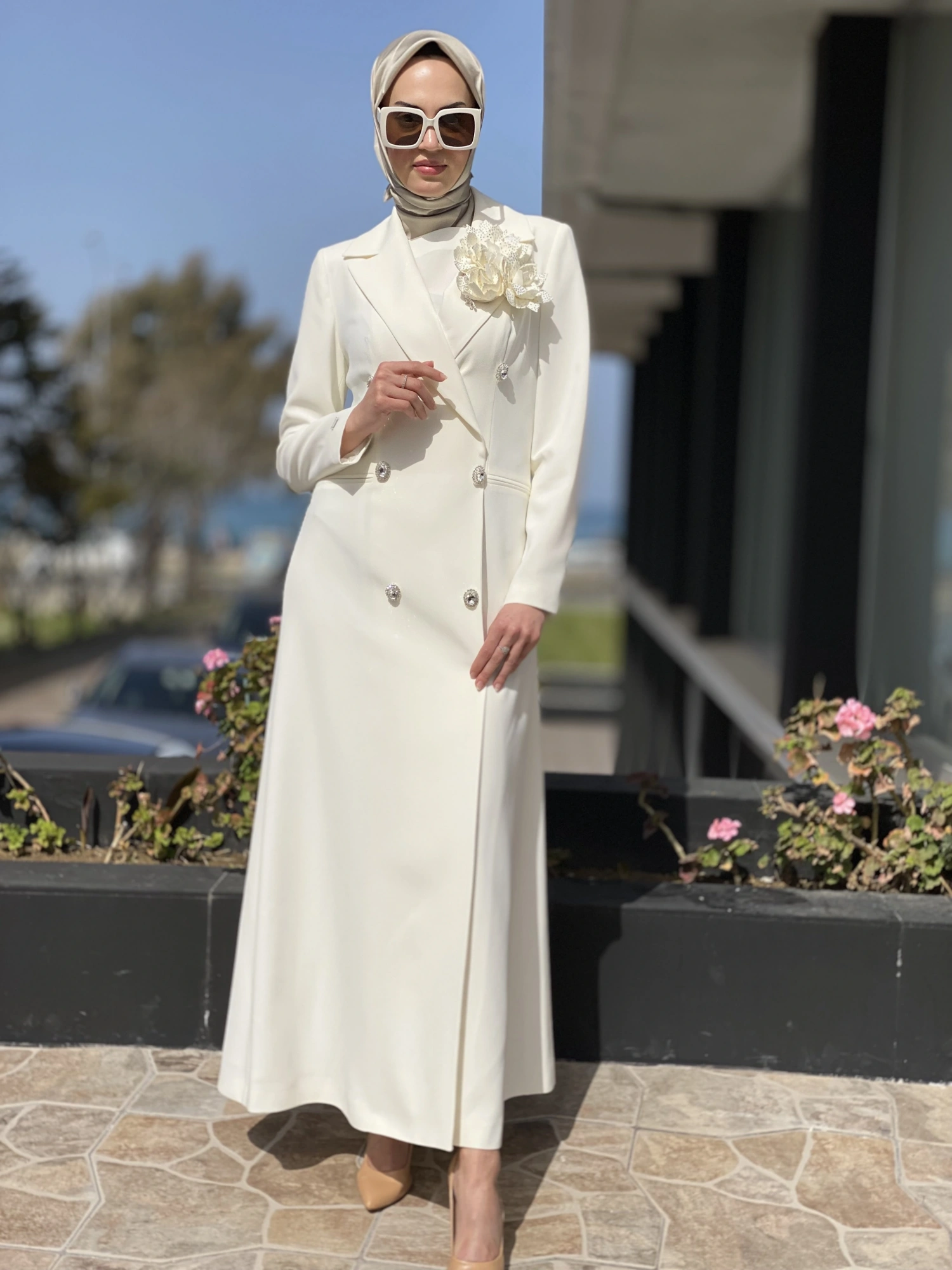 SENNA Rose Stone Dress Tesettür Abiye SD30080