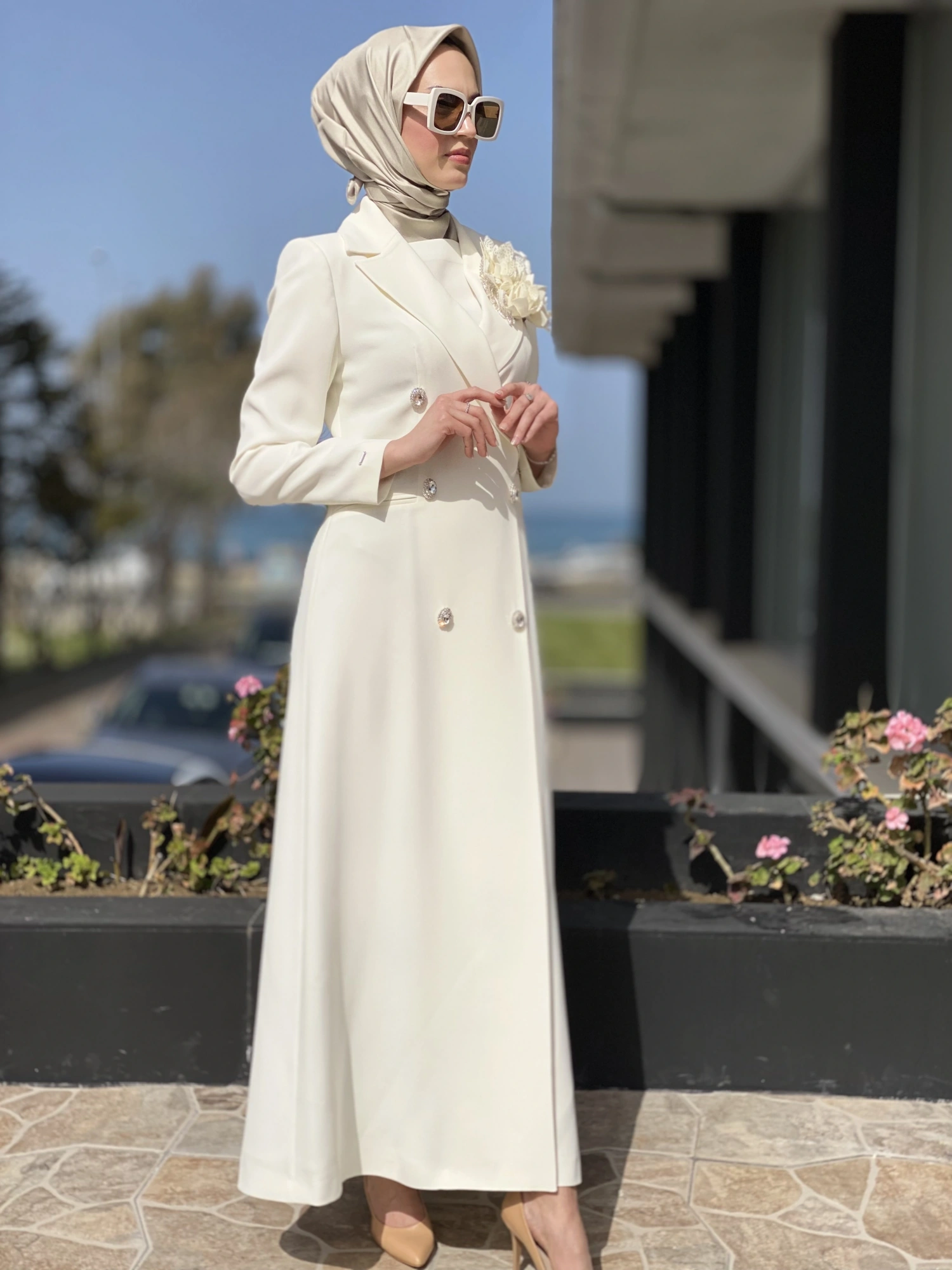 SENNA Rose Stone Dress Tesettür Abiye SD30080