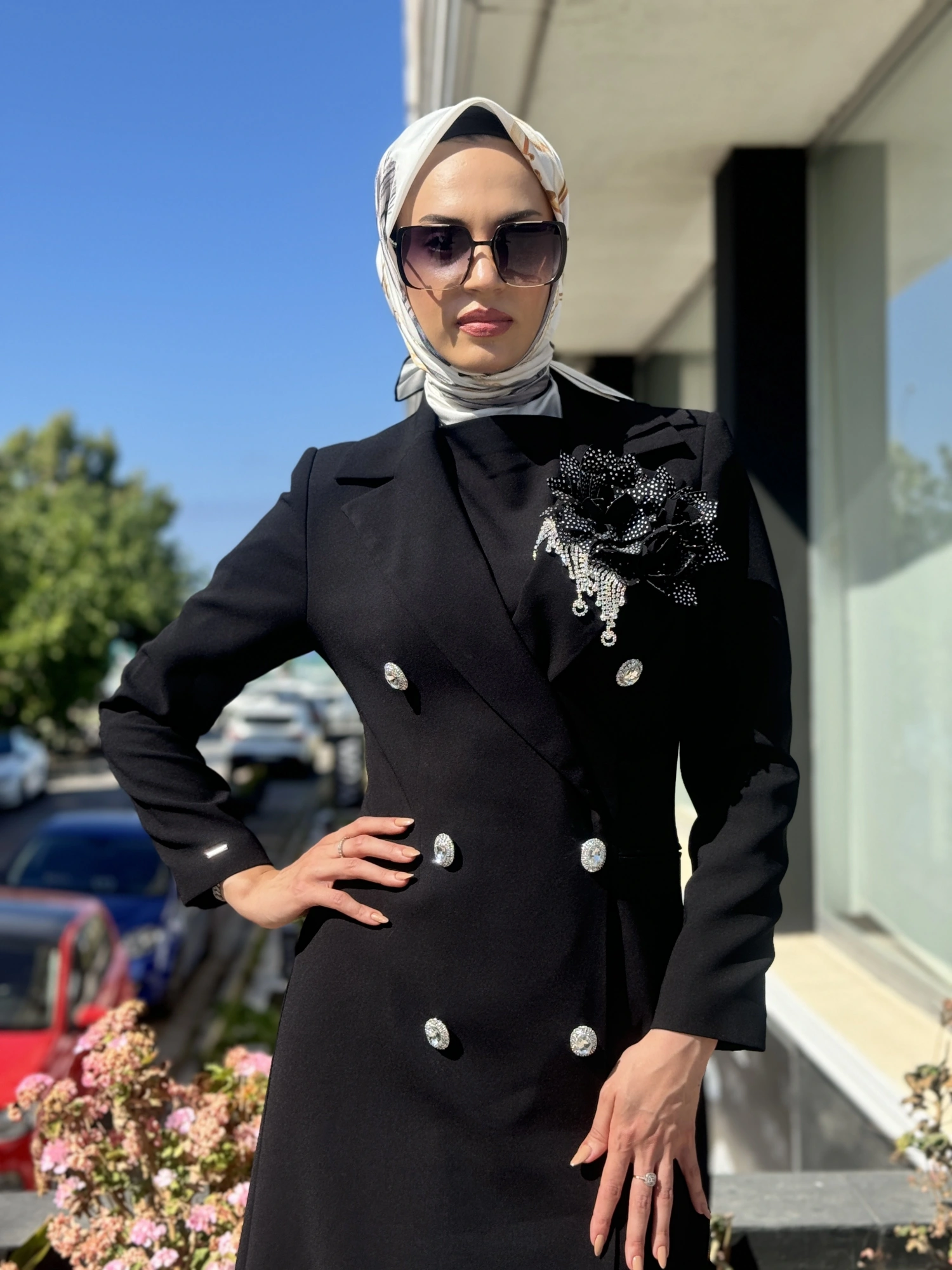 SENNA Rose Stone Dress Tesettür Abiye SD30080