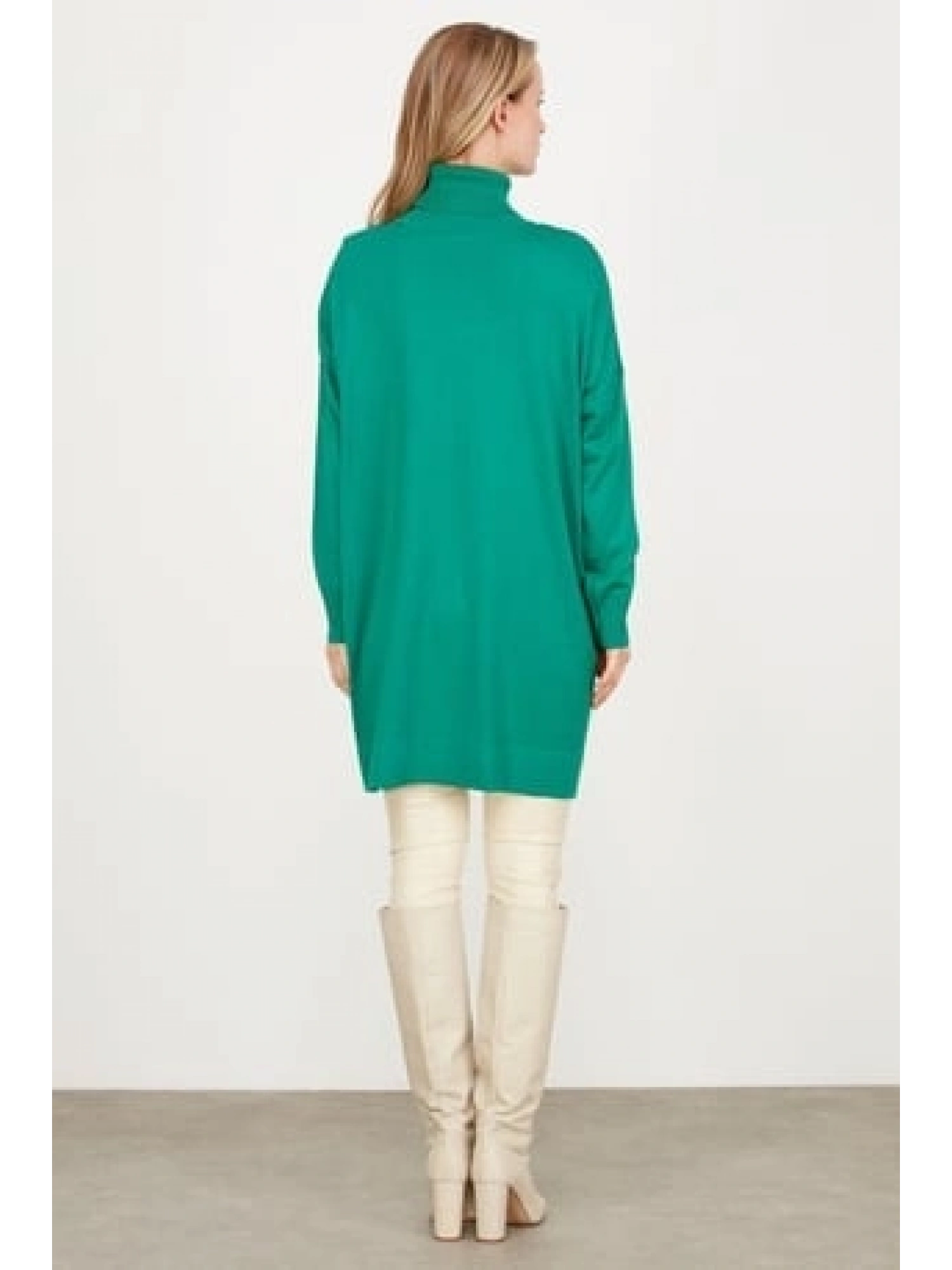 Tığ Triko Balıkçı Yaka Oversize Basic Triko Tunik TNK21135