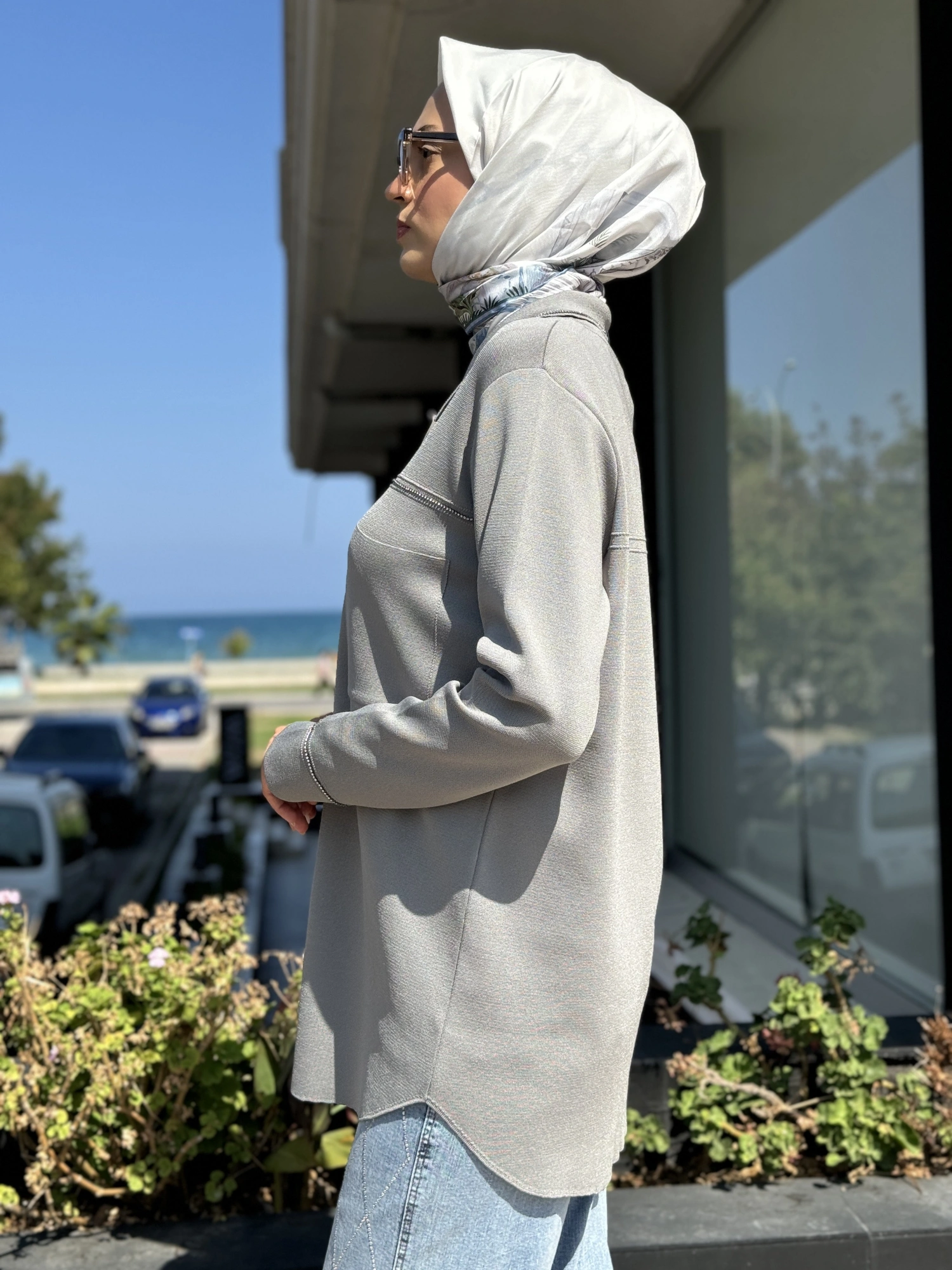 Tığ Triko Cep Detaylı Polo Yakalı Rayon Triko Hırka HRK21562