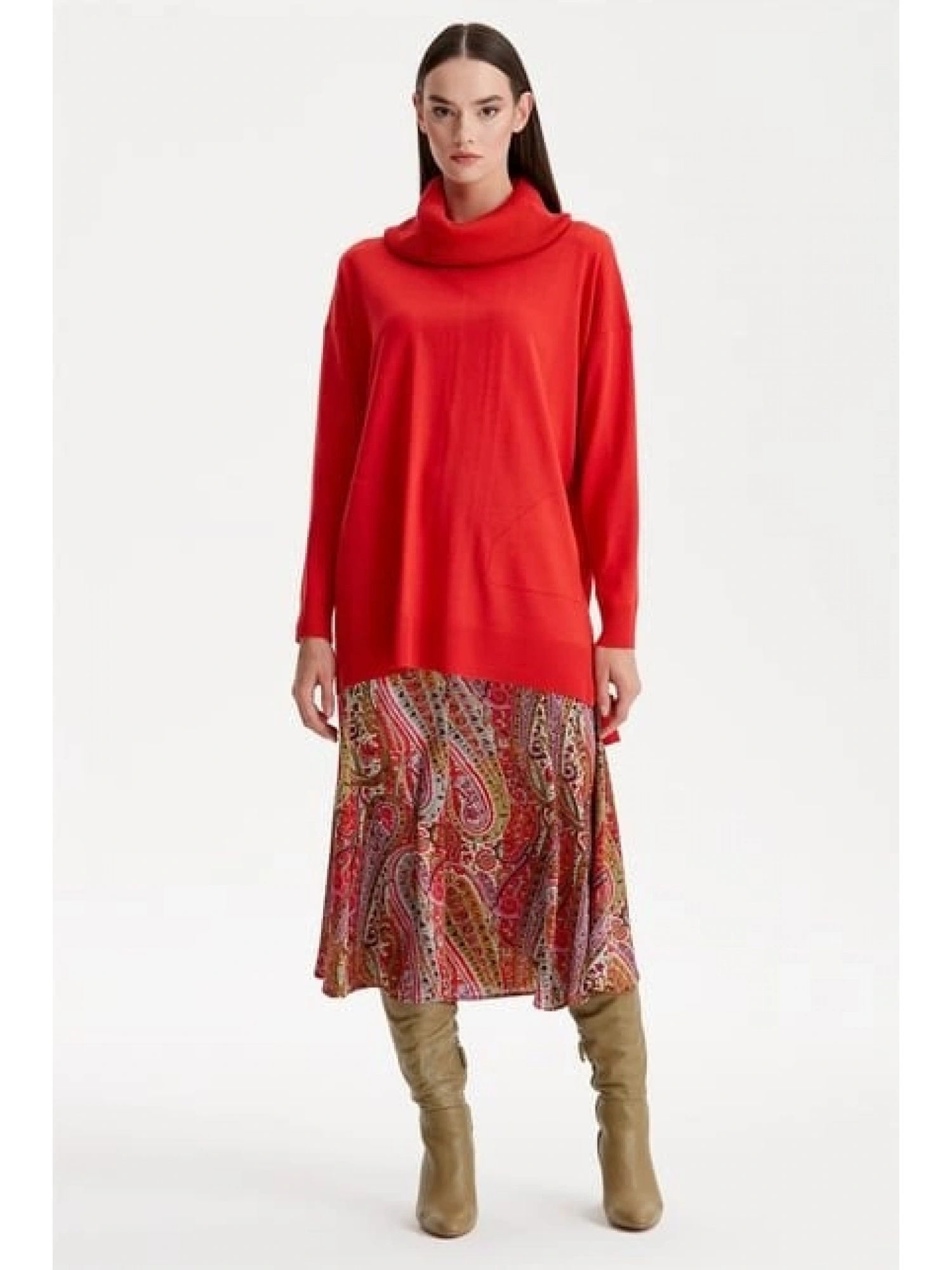 Tığ Triko Degaje Yaka Triko Tunik TNK21262