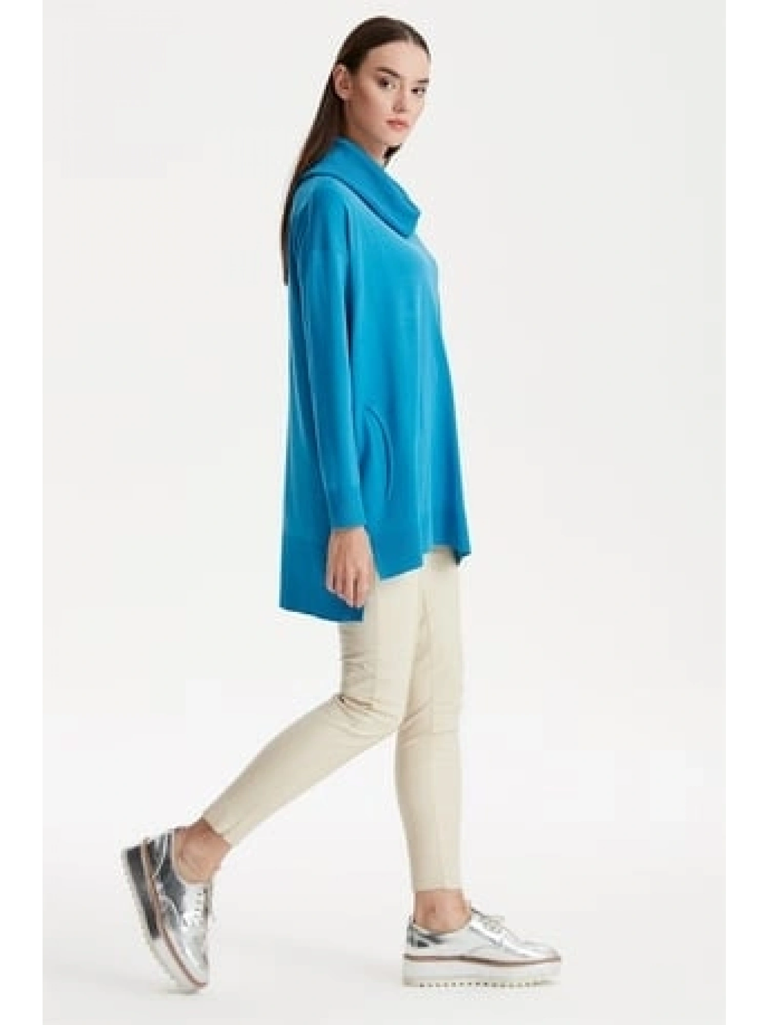 Tığ Triko Degaje Yaka Triko Tunik TNK21262