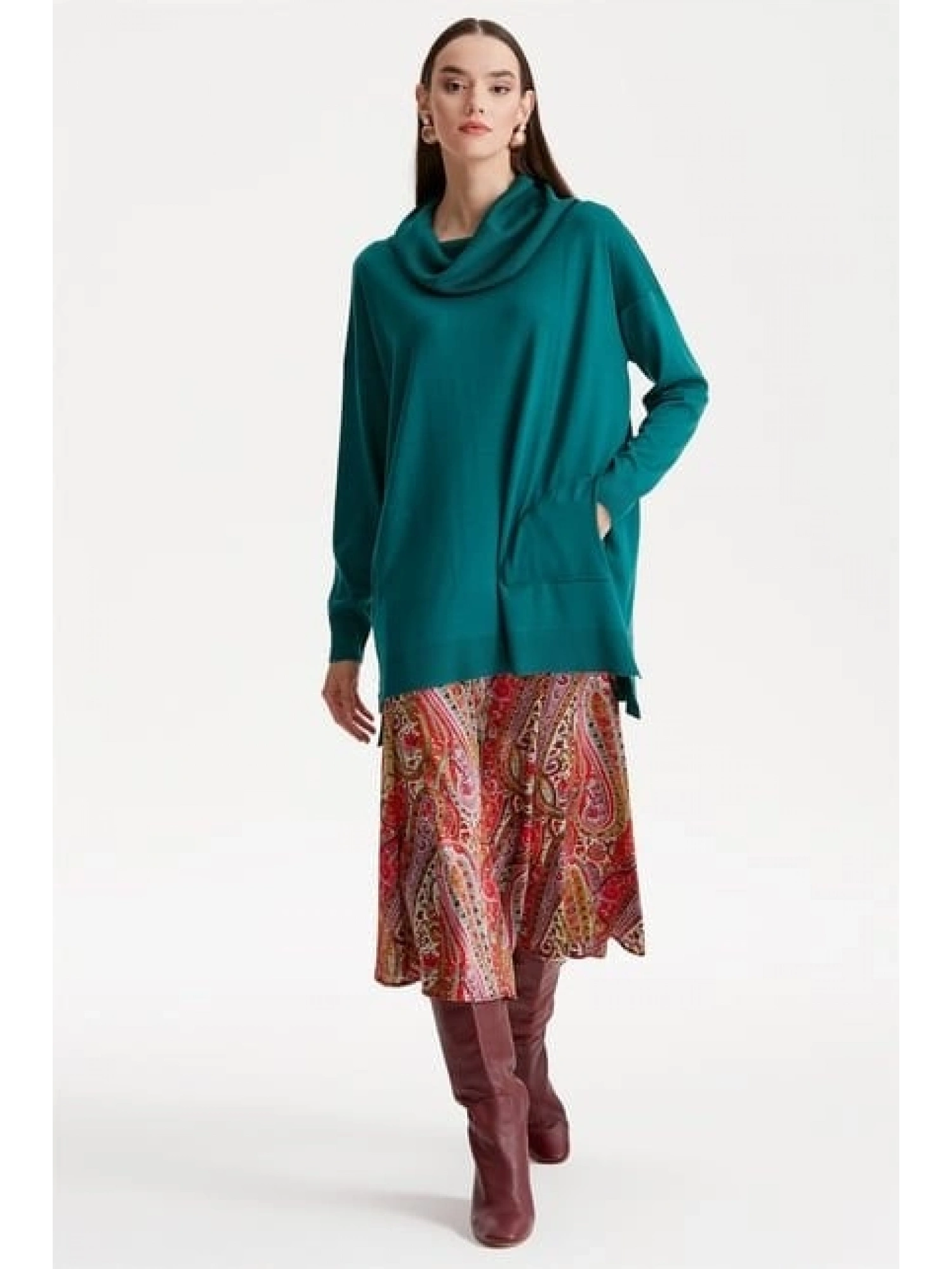 Tığ Triko Degaje Yaka Triko Tunik TNK21262