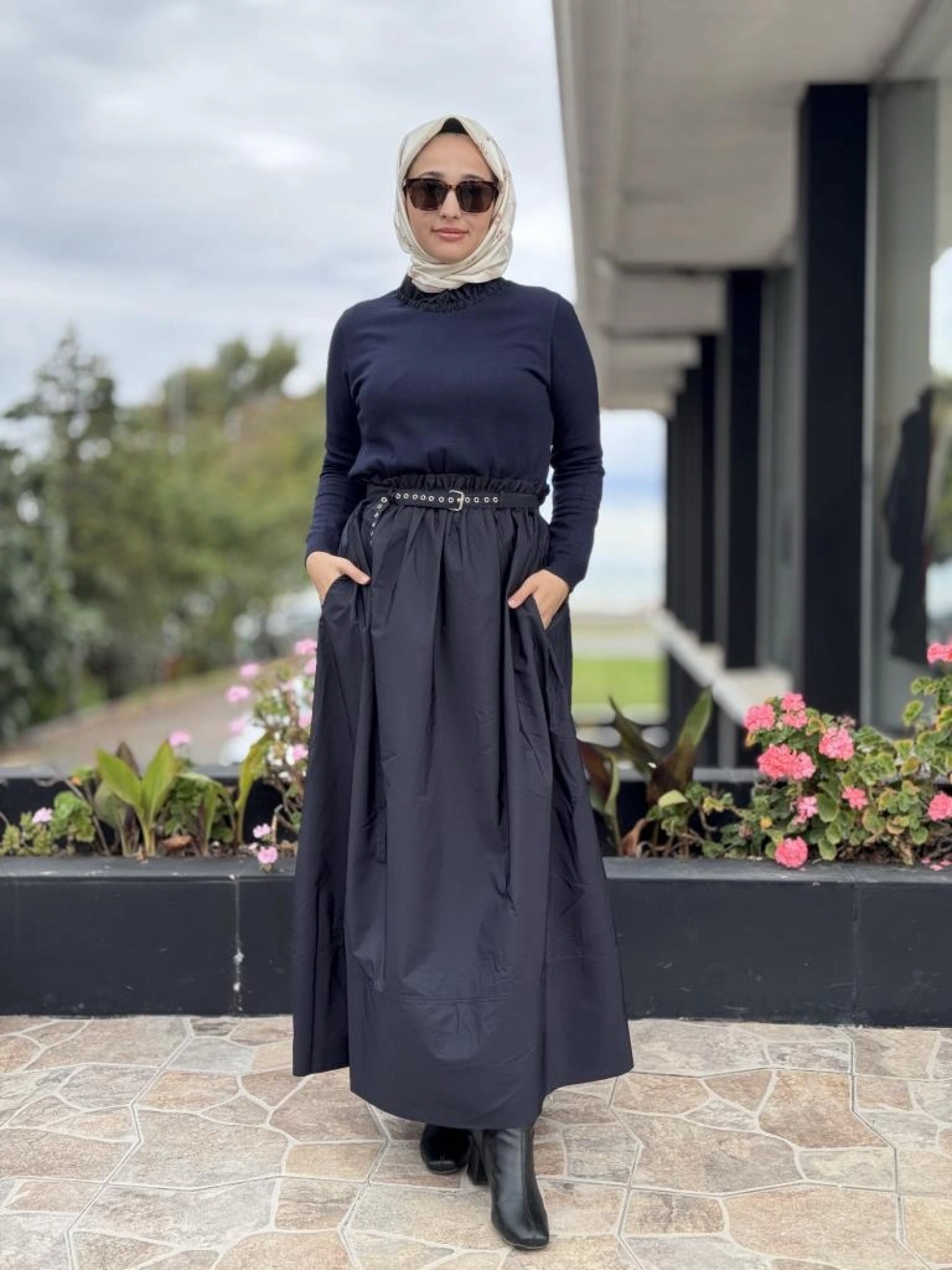 Tığ Triko Paraşüt Etekli Triko Elbise ELB20007