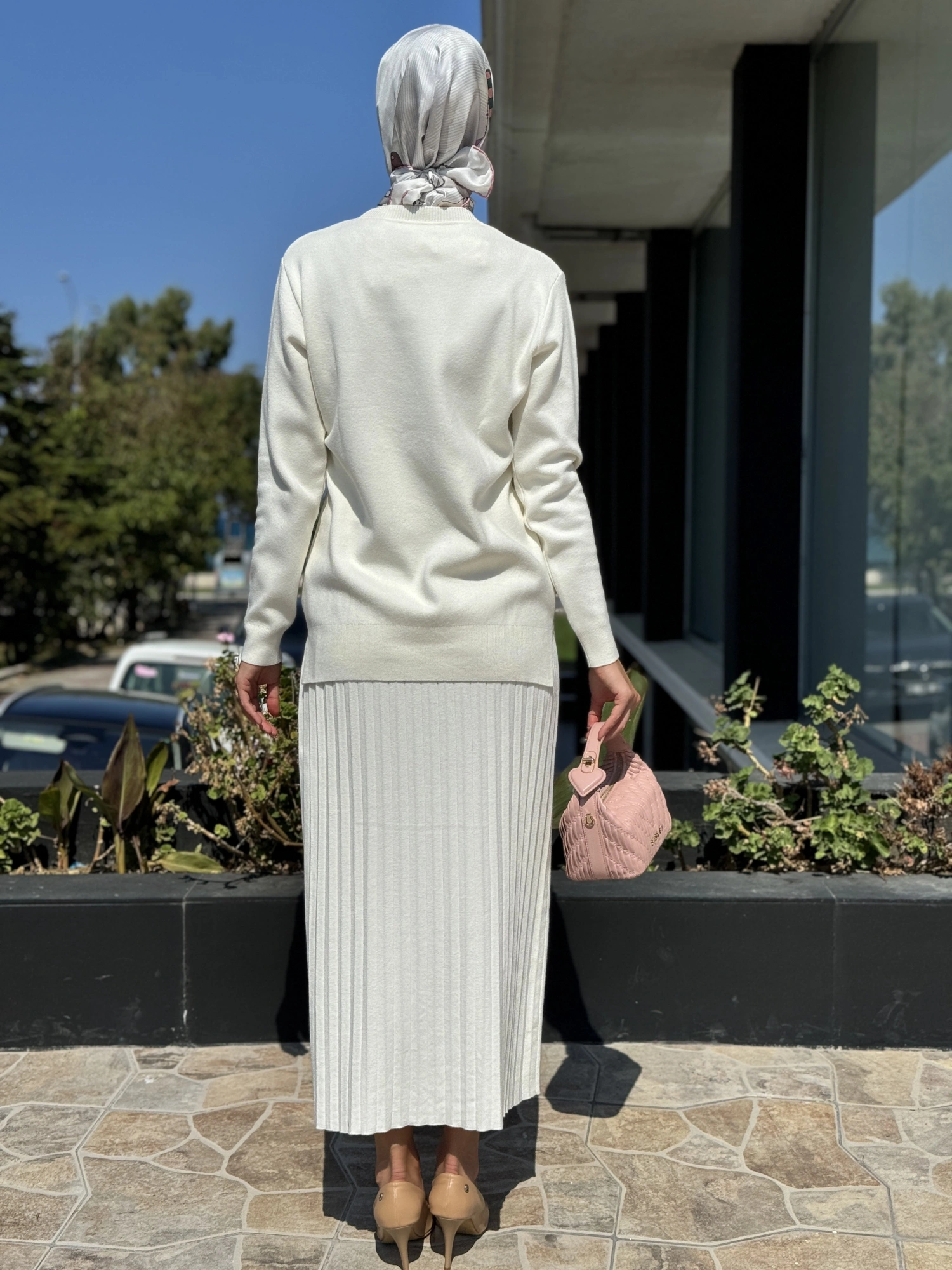 Tığ Triko Tunik Pileli Etekli Takım TKM21623