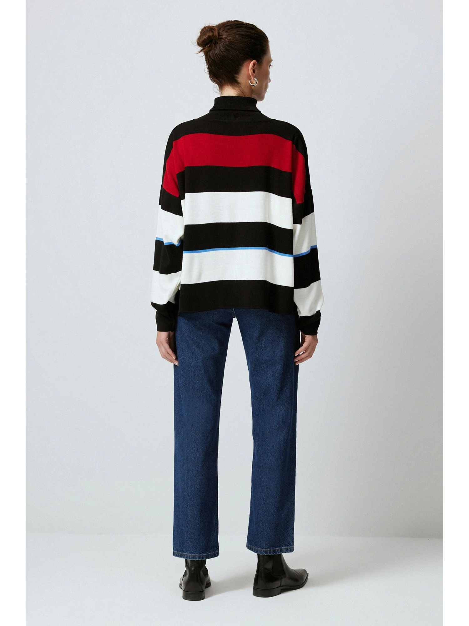 Touche Boğazlı Çizgili Kazak 23F1XD106