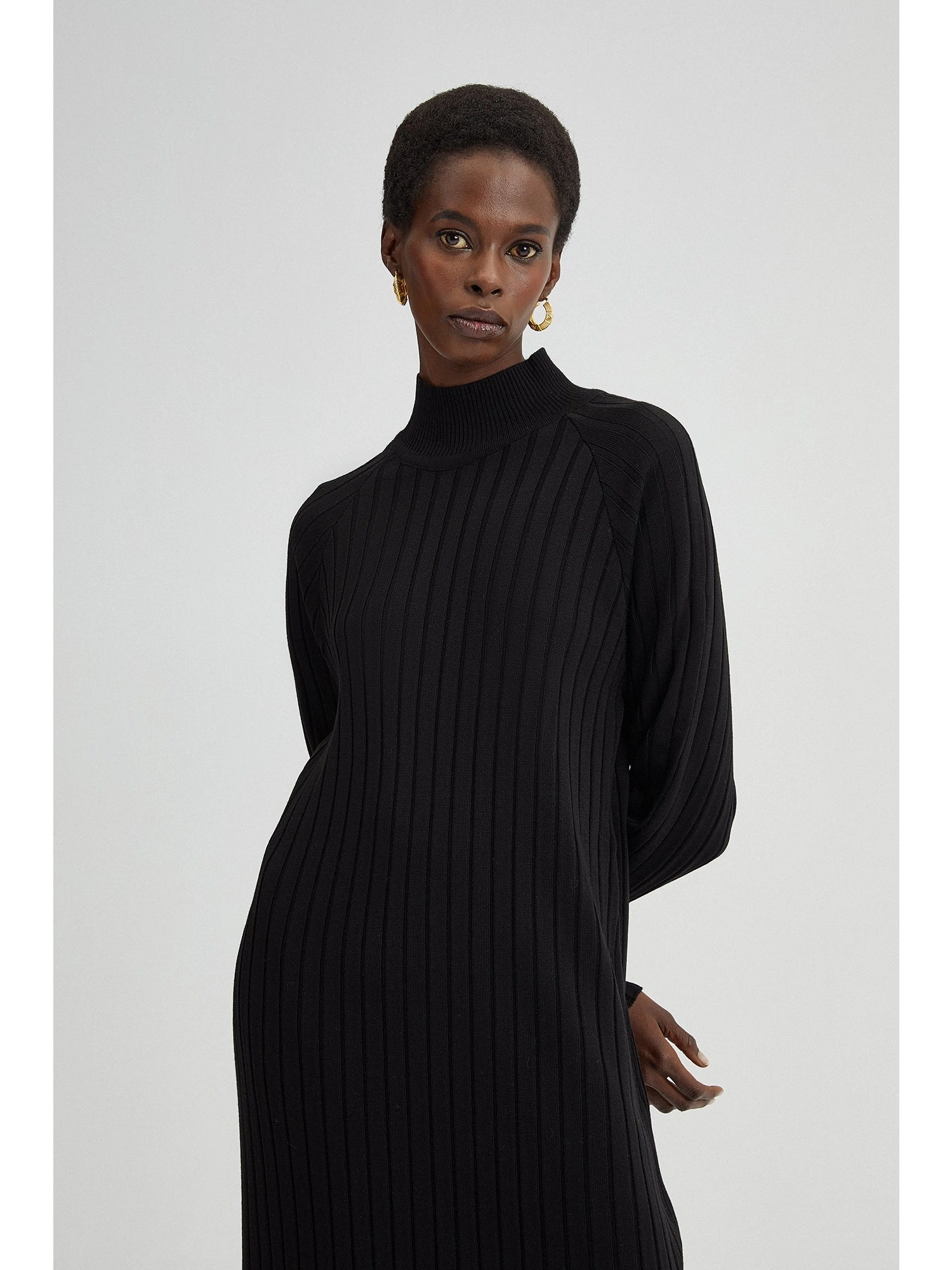 Touche Fitilli Dik Yaka Triko Elbise 23F1XD80