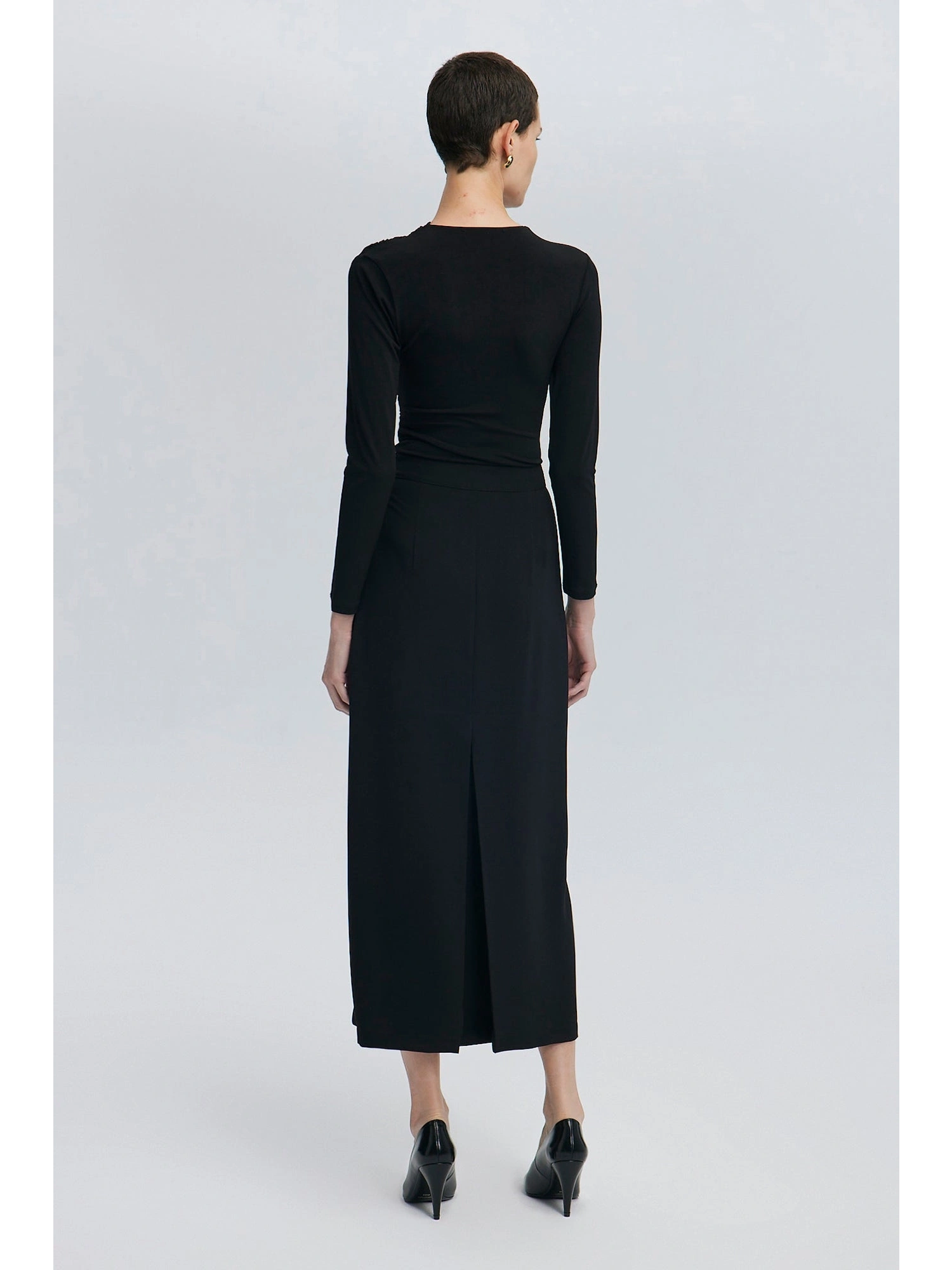 Touche Gold Düğmeli Krep Etek 24F1T0024