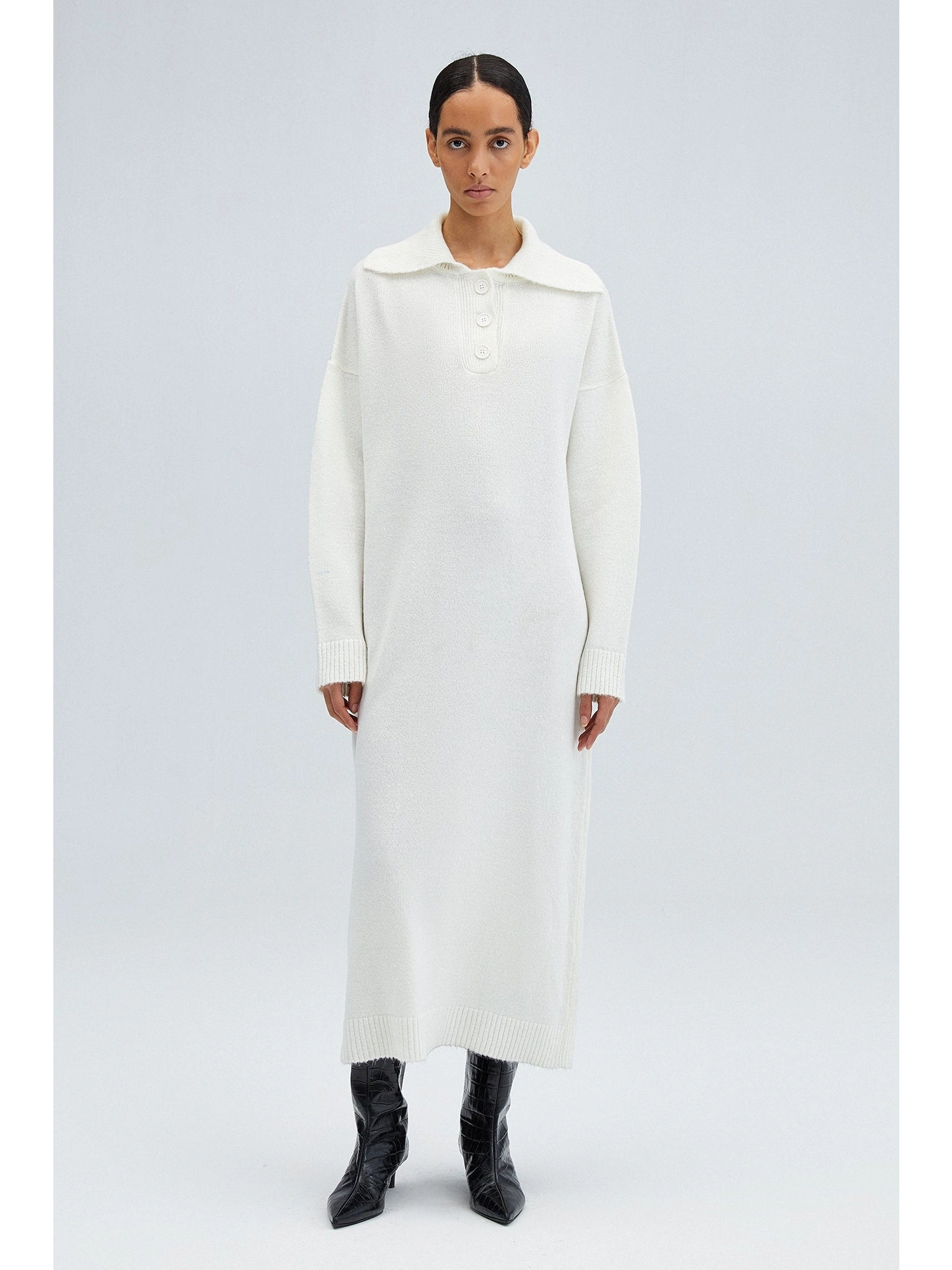 Touche Polo Yaka Triko Elbise 23F1XD129