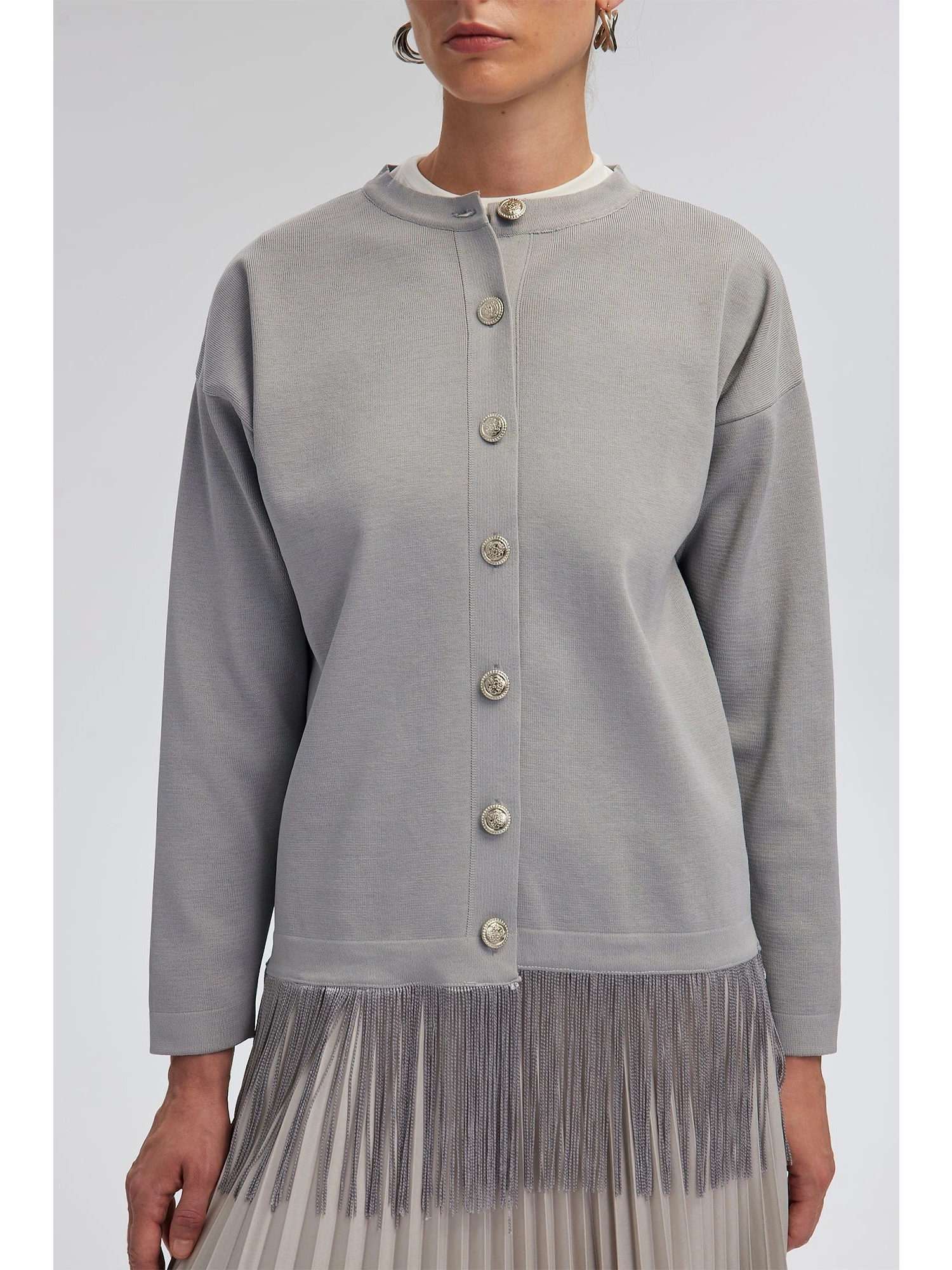 Touche Püskül Detaylı Triko Ceket 24F1XD008