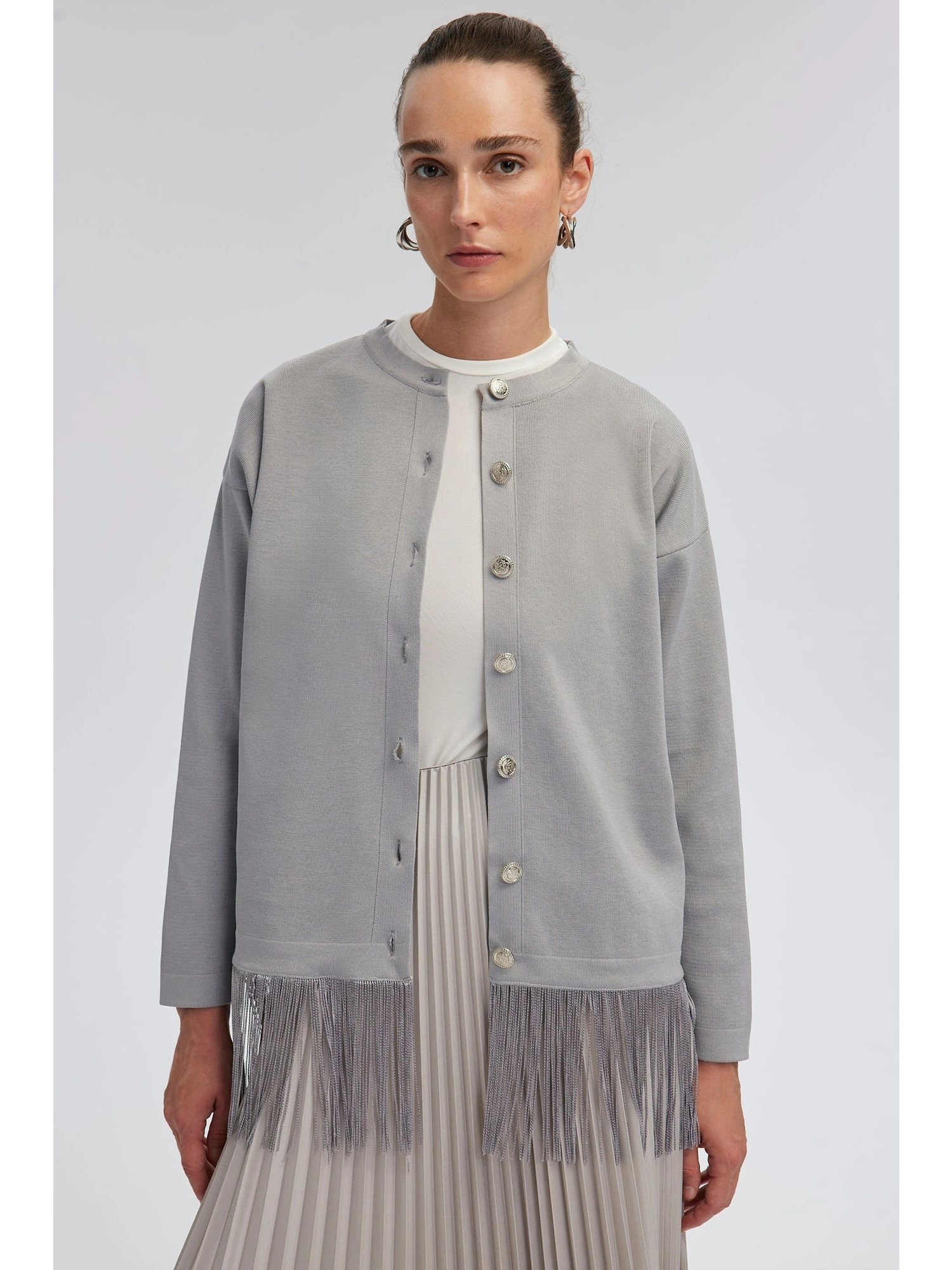 Touche Püskül Detaylı Triko Ceket 24F1XD008