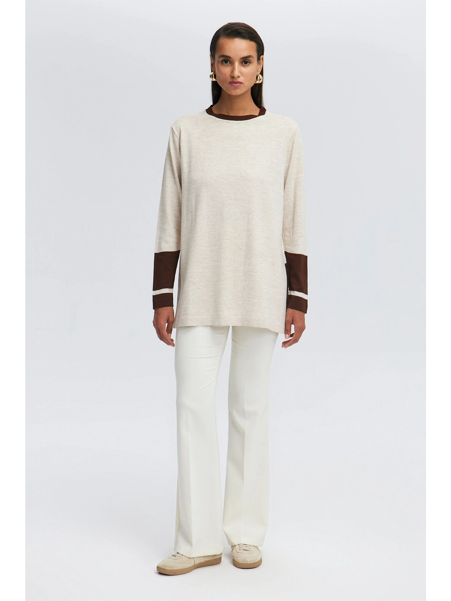 Touche Yırtmaç Detaylı Triko Tunik 24F1XD005