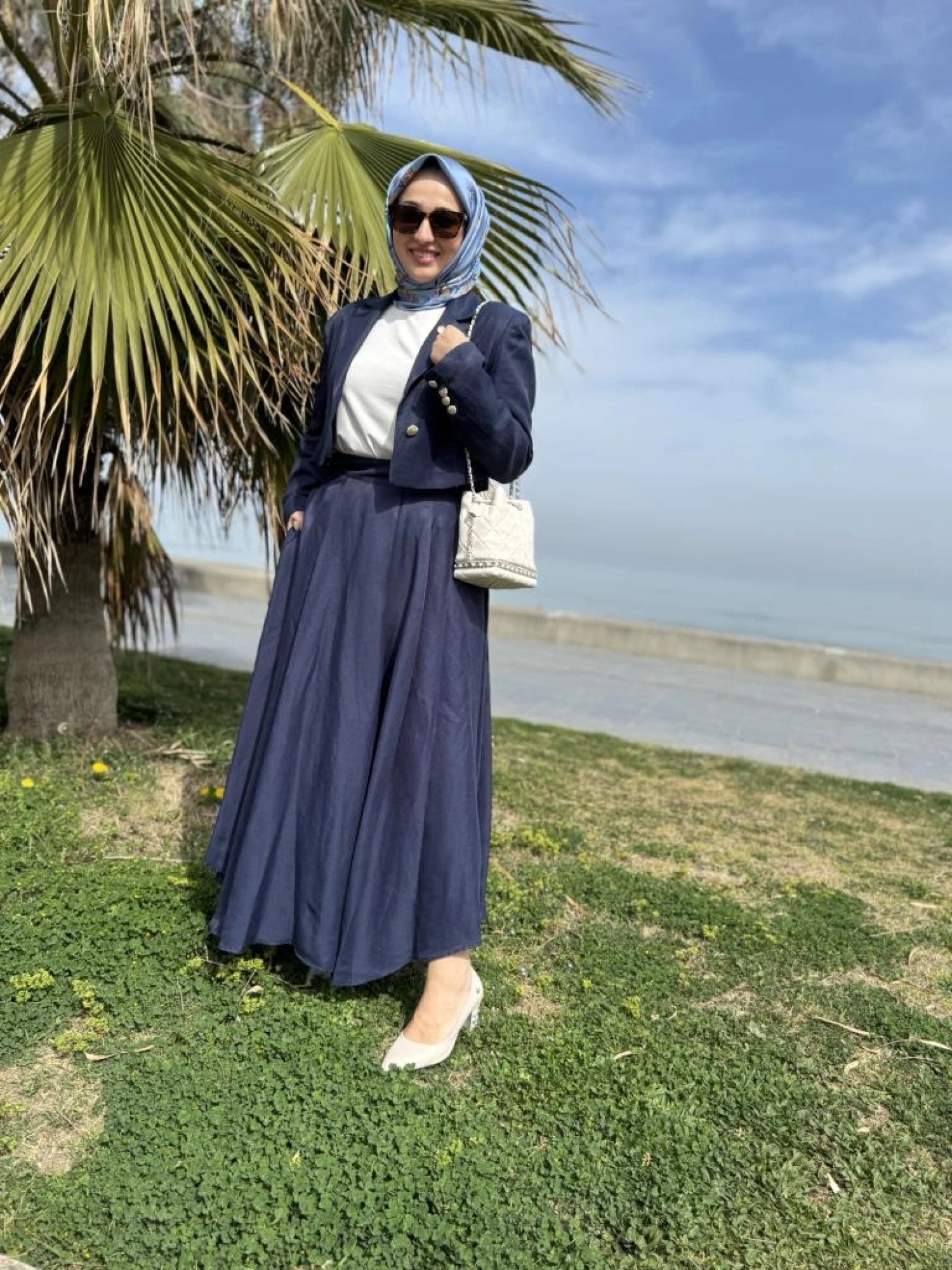 Vuu Crop Ceket Kloş Etek Takım 25SSV3014