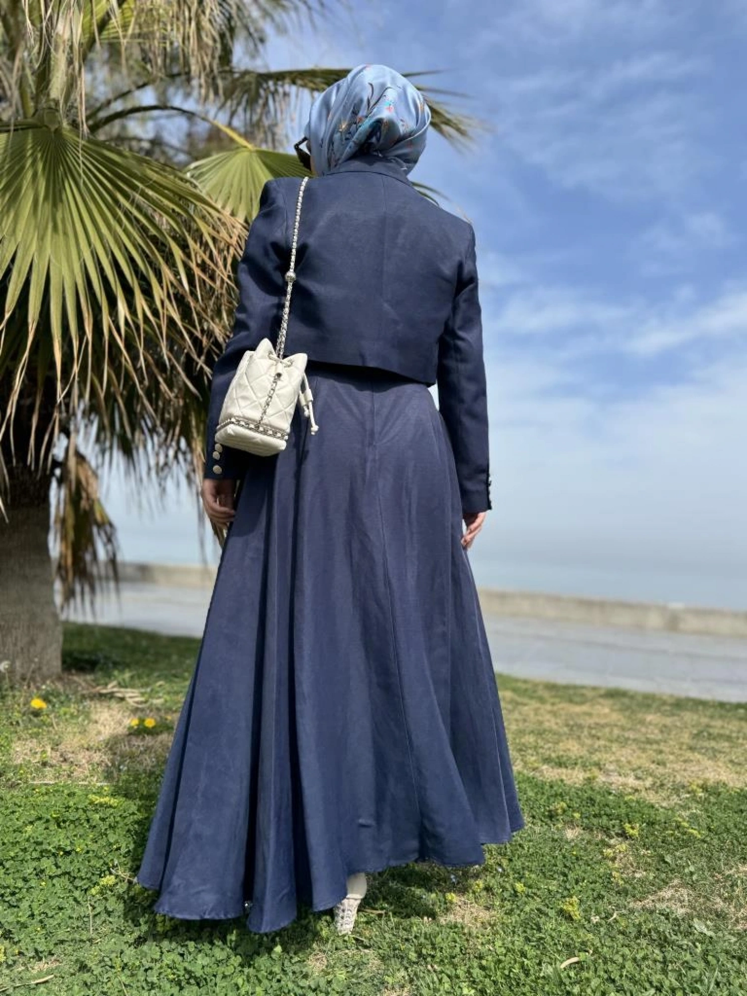 Vuu Crop Ceket Kloş Etek Takım 25SSV3014