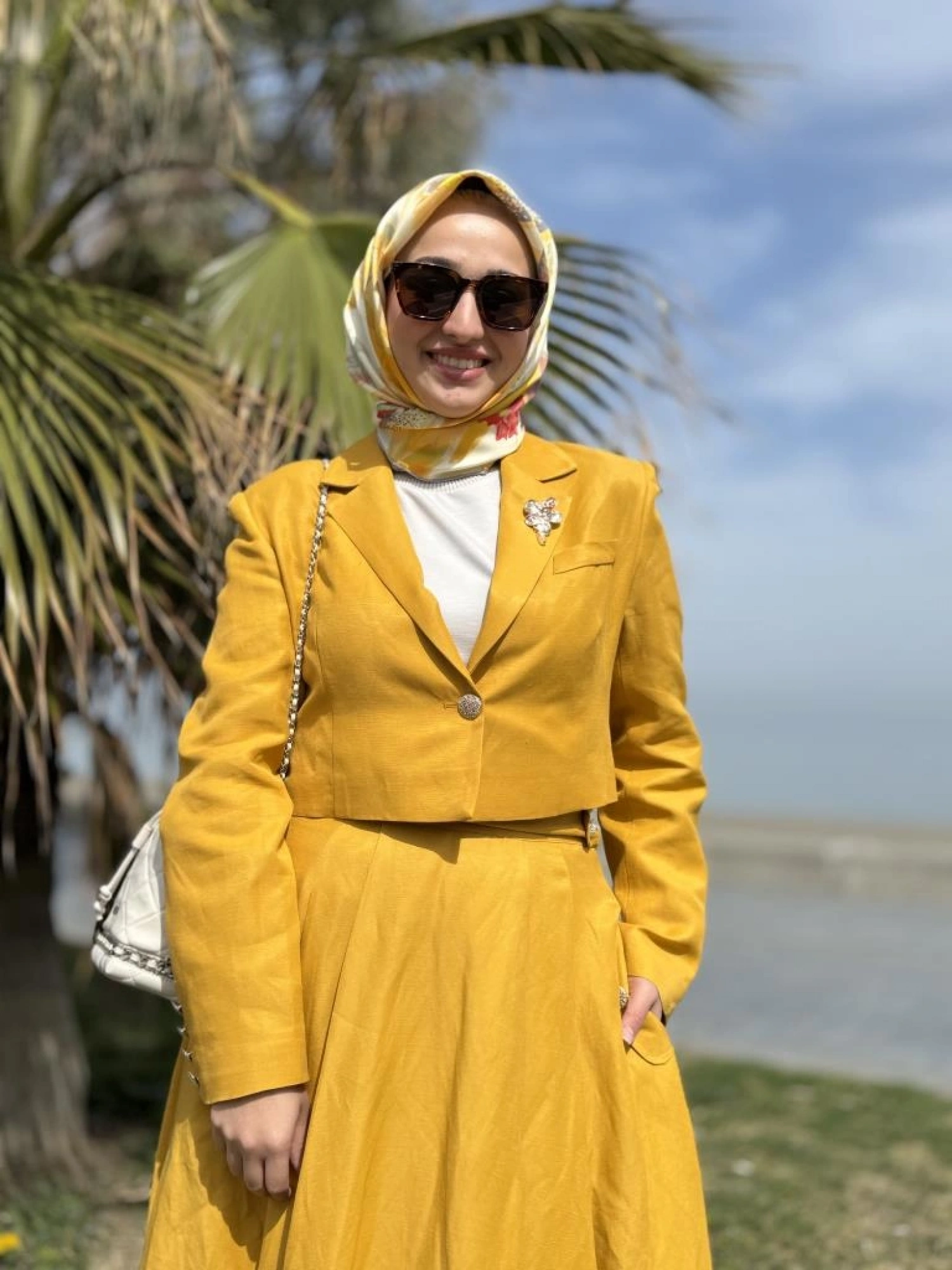 Vuu Crop Ceket Kloş Etek Takım 25SSV3014