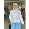 ALMARWAH ÖNÜ FIRFIRLI POPLİN BLUZ (BLK102108 )
