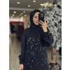 Almarwah Önü İnci ve Taş Detaylı Abiye Elbise 90470