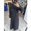 Almarwah Önü İnci ve Taş Detaylı Abiye Elbise 90470