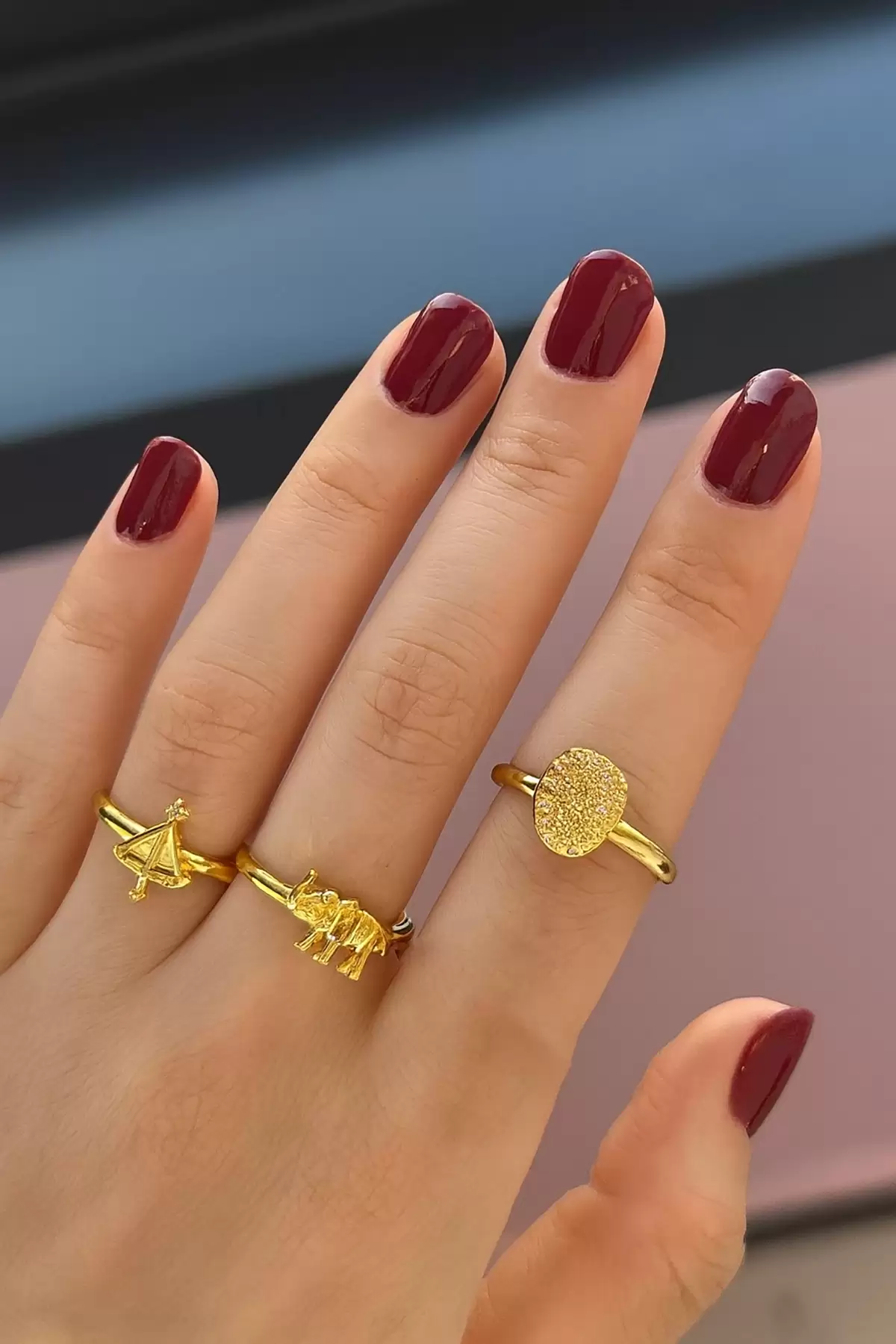 100lü Altın Renk Karışık Figürlü Ayarlanabilir Yüzük Set