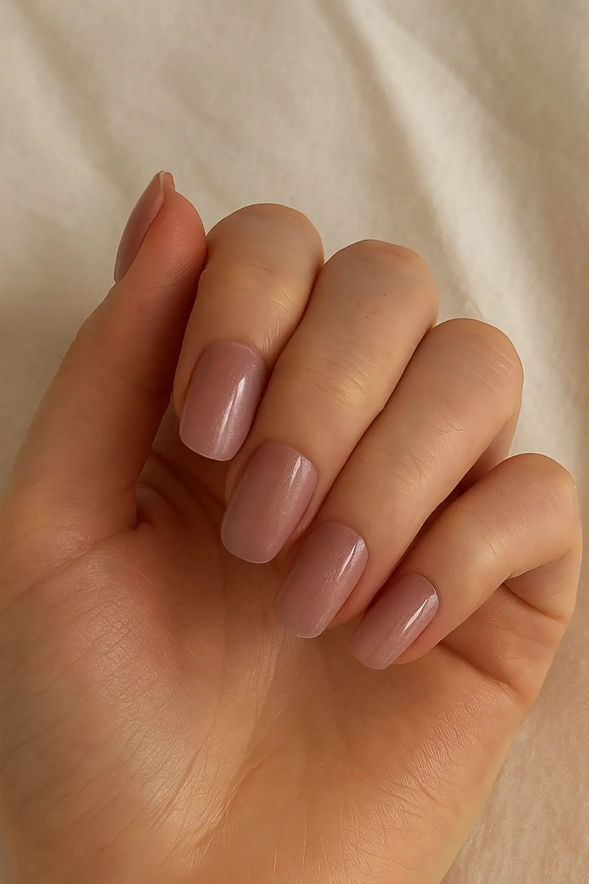 12li Açık Pembe Renk Kedi Gözü Yansımal Takma Tırnak Set (Yapıştırıcılı)