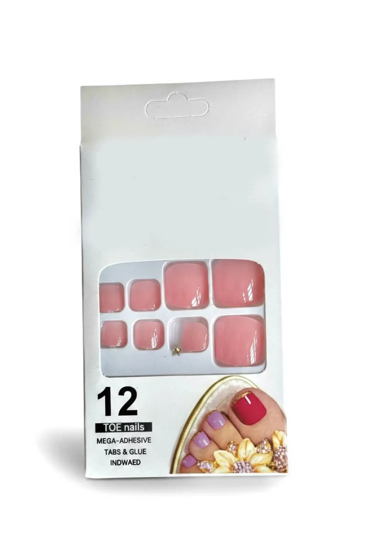 12li Açık Pembe Renk Takma Tırnak Set (Yapıştırıcılı)