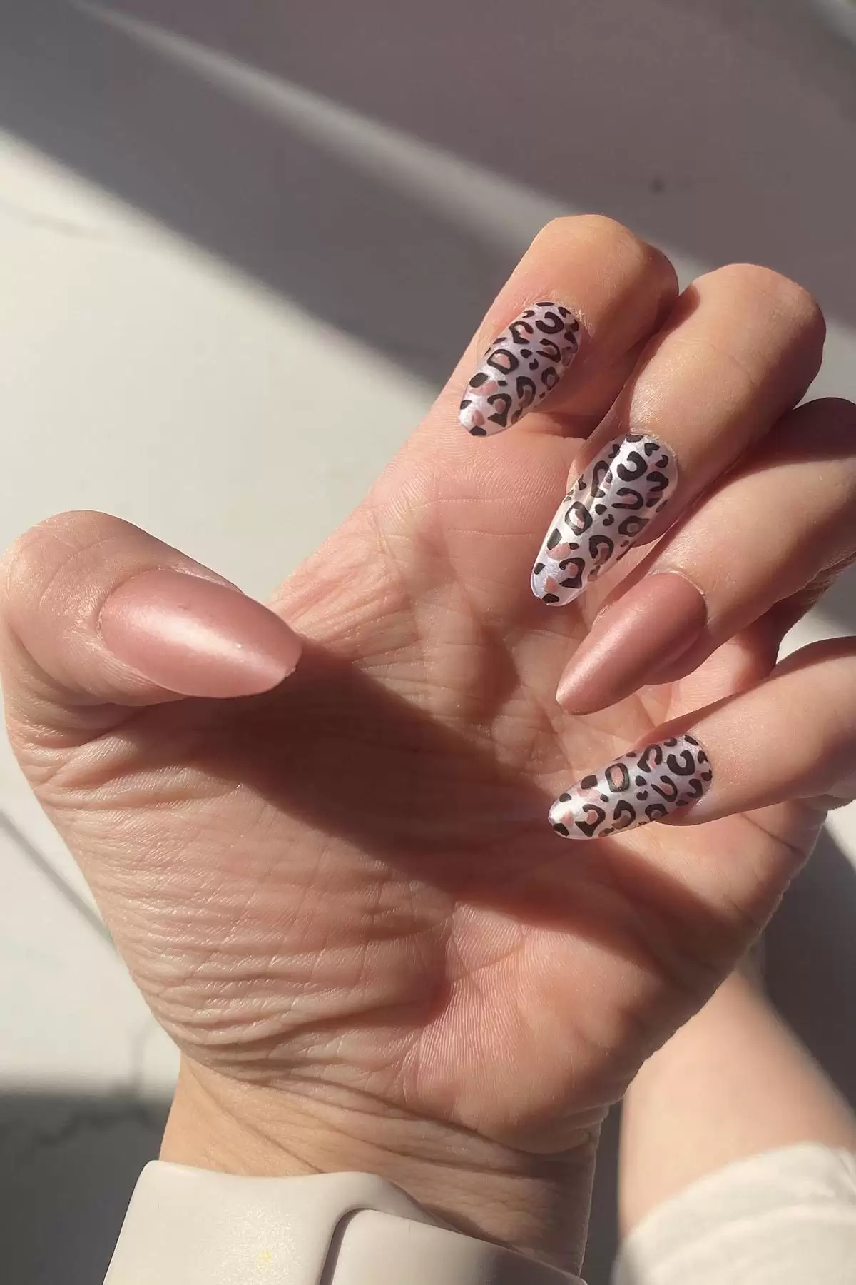 12li Kahve Renk Leopar Nail Art Figürlü Takma Tırnak Seti (Yapıştırıcılı)