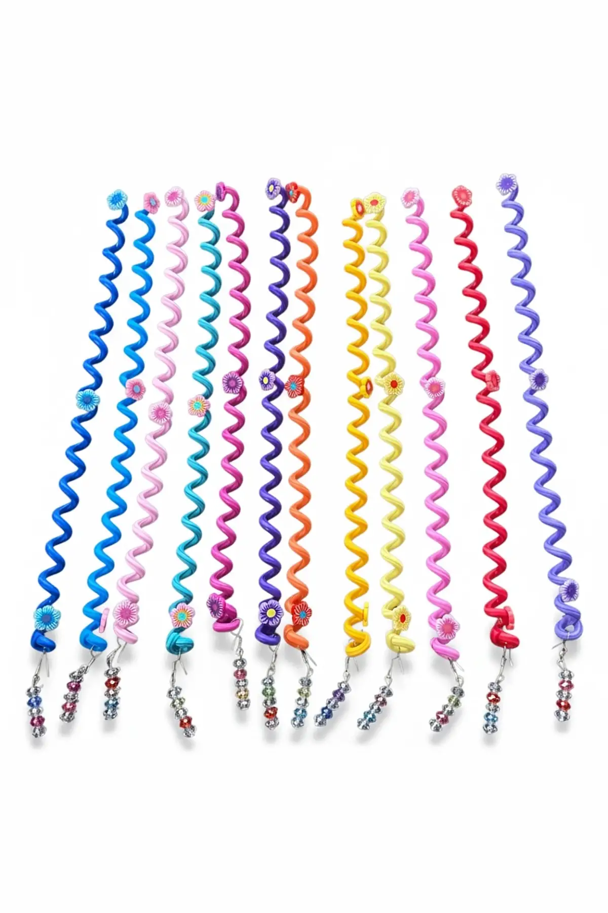 12li Karışık Renk Çiçek Figürlü Çocuk Toka Set