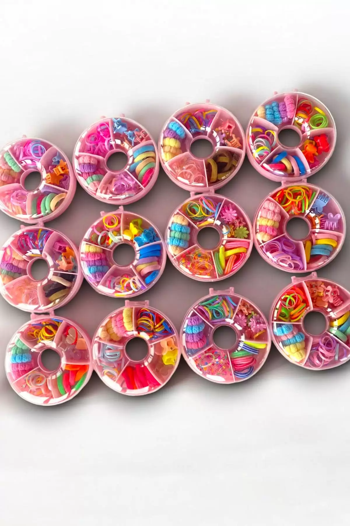 12li Karışık Renk Donut Figürlü Çocuk Toka Set