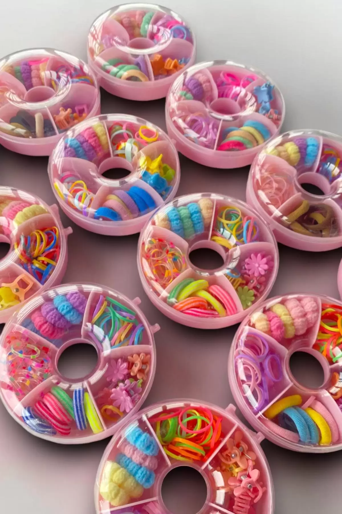 12li Karışık Renk Donut Figürlü Çocuk Toka Set