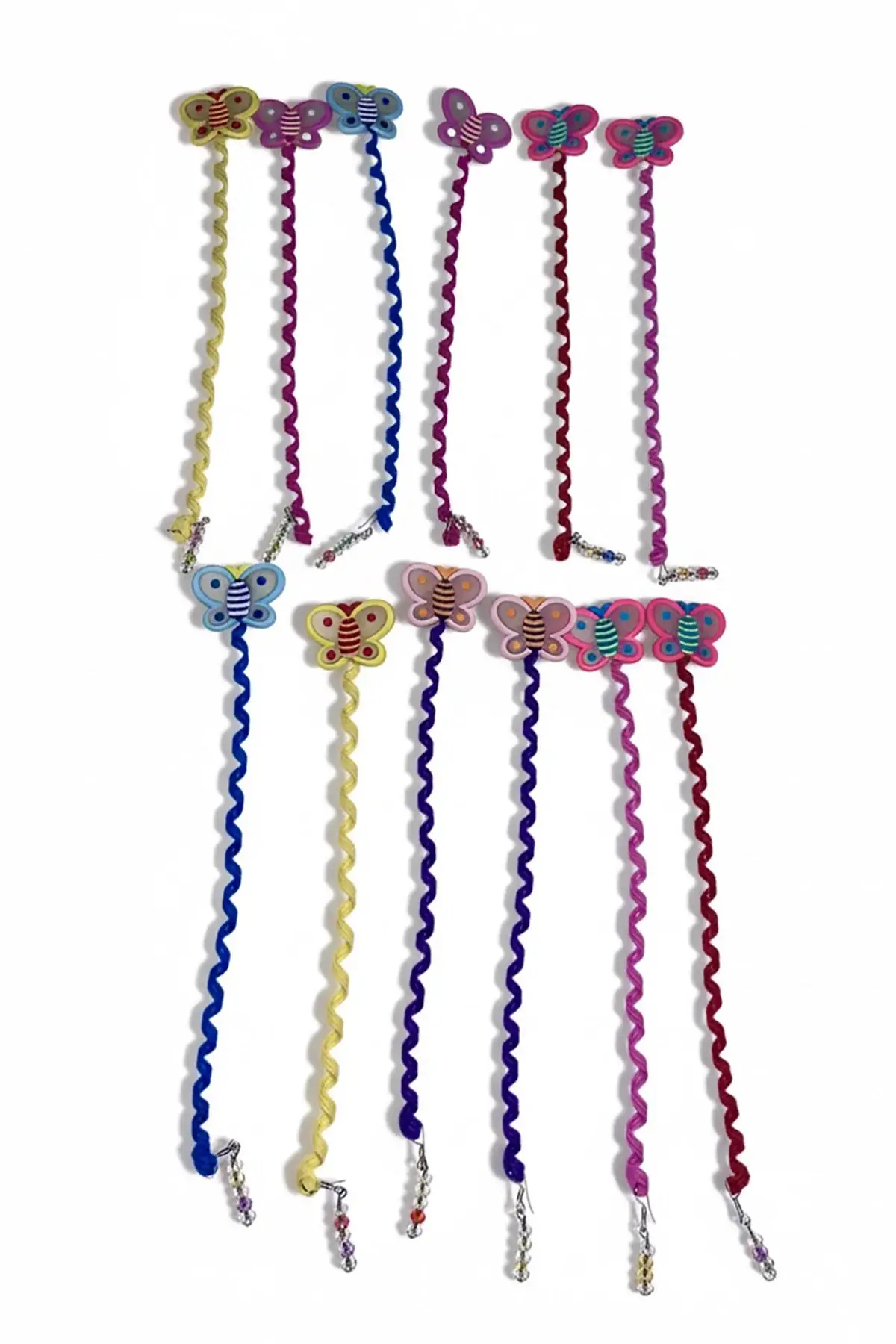 12li Karışık Renk Kelebek Figürlü Çocuk Toka Set