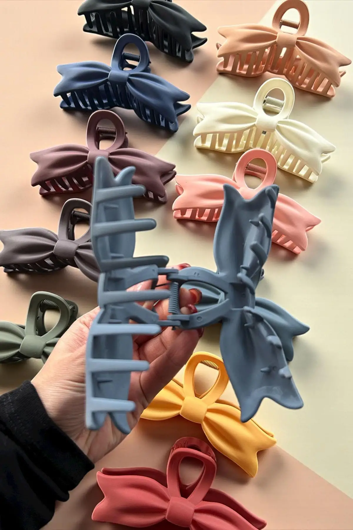 12li Karışık Renk Kurdele Figürlü Mandal Toka Set