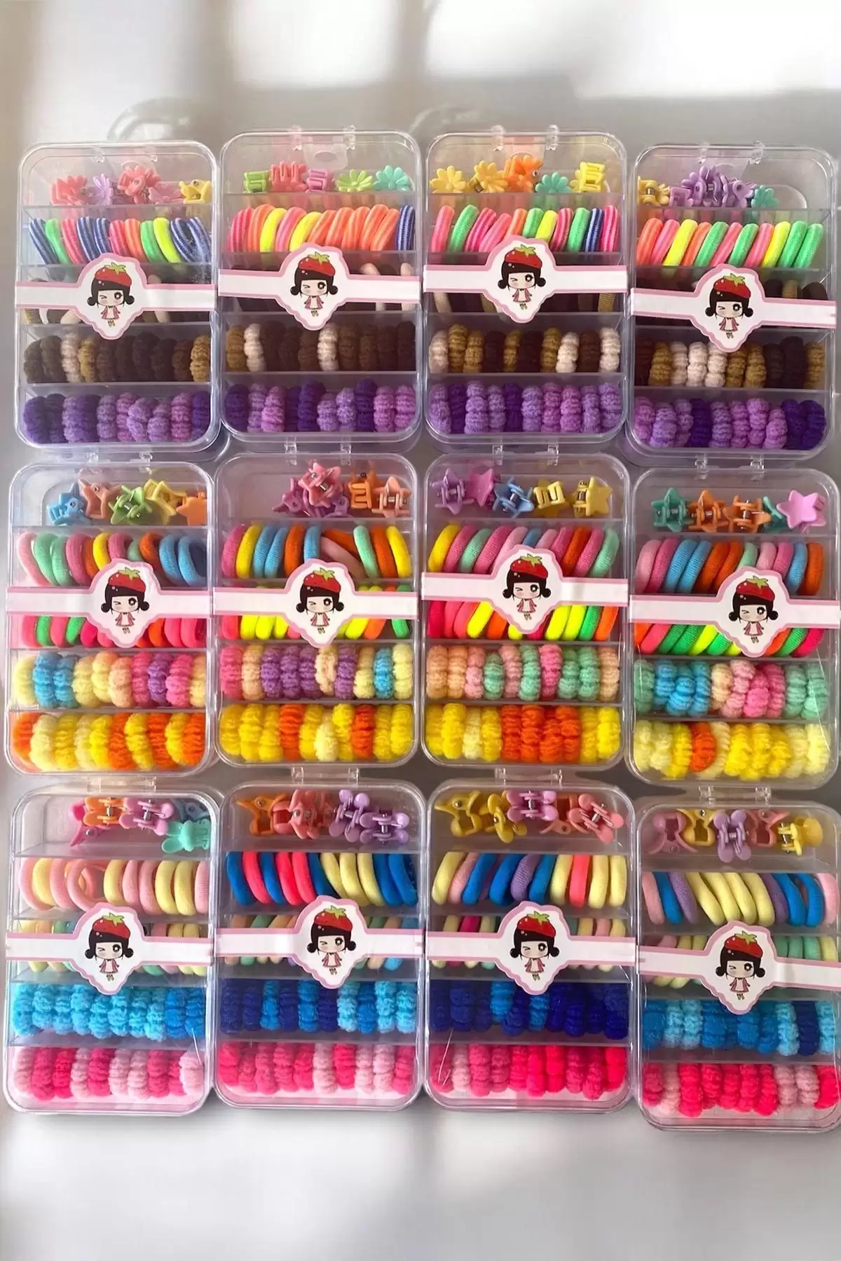 12li Karışık Renk Lastik Toka Set