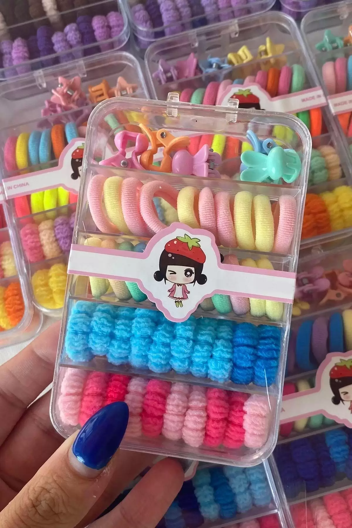 12li Karışık Renk Lastik Toka Set