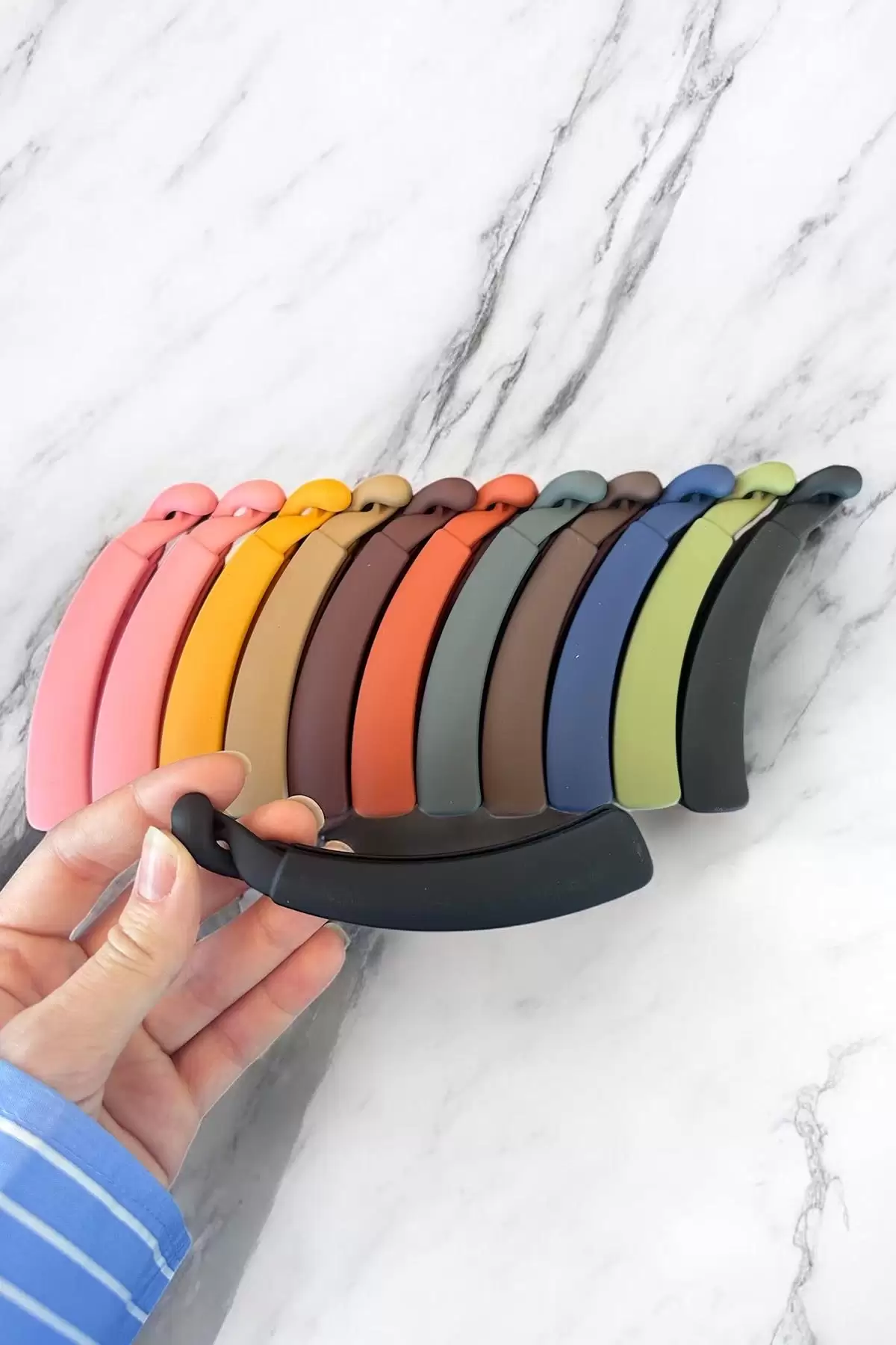 12li Karışık Renk Muz Toka Set