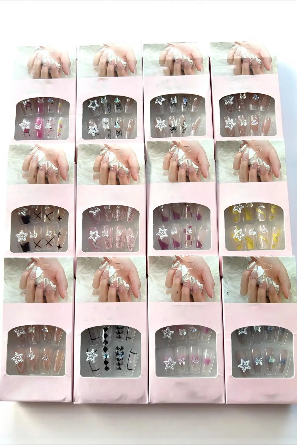 12li Karışık Renk Takma Tırnak Set