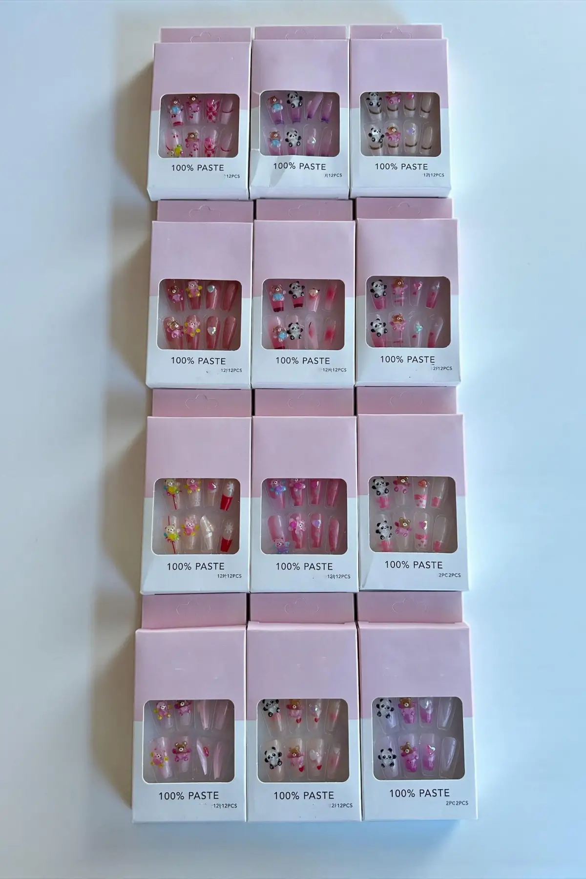 12li Karışık Renk Takma Tırnak Set