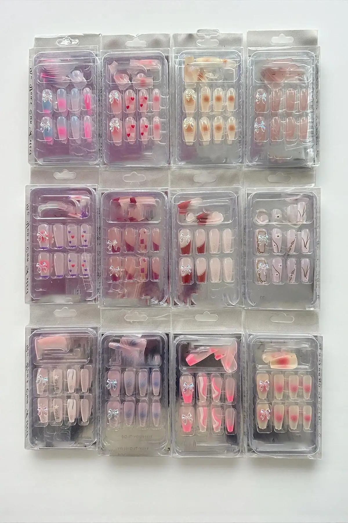 12li Karışık Renk Takma Tırnak Set