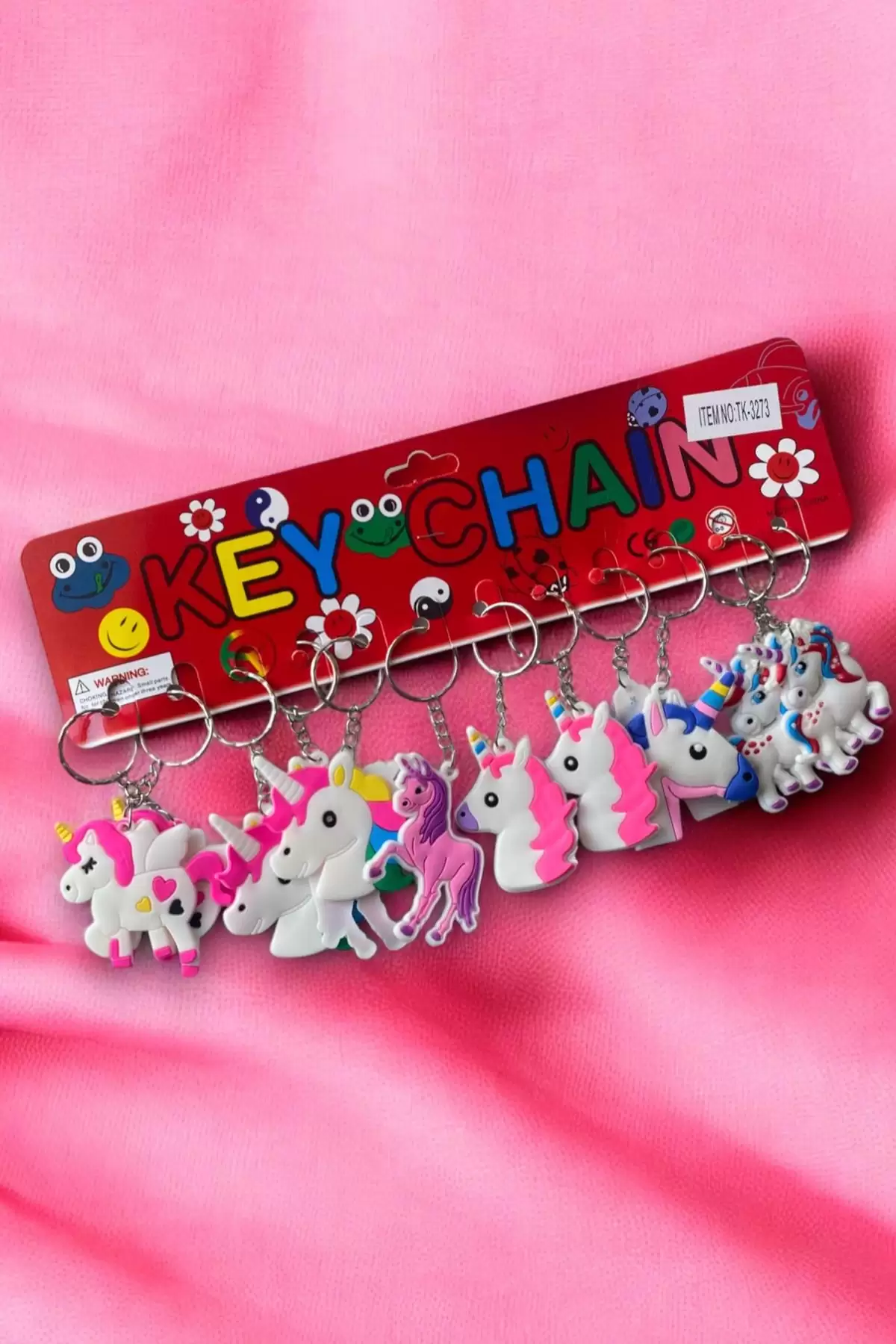 12li Karışık Renk Unicorn Figürlü Anahtarlık Set