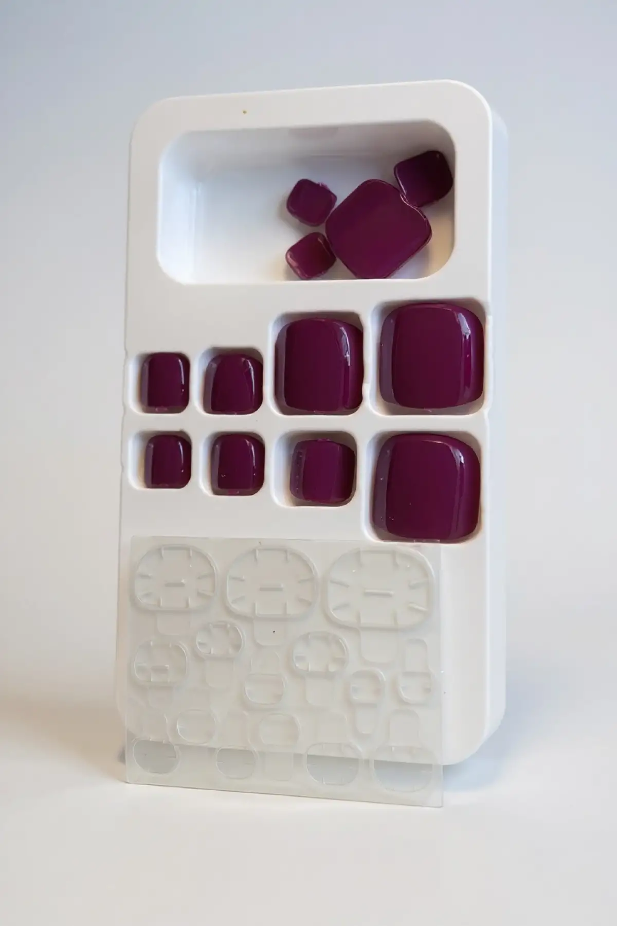 12li Koyu Mor Renk Ayak Takma Tırnak (Yapıştırıcılı)