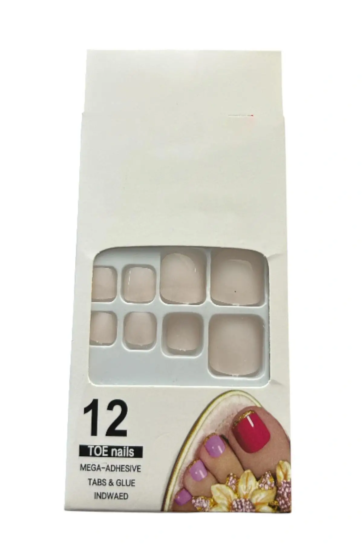 12li Krem Renk Takma Tırnak Set (Yapıştırıcılı)