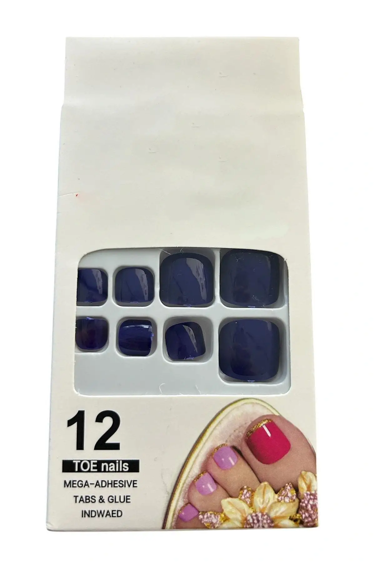 12li Lacivert Renk Takma Tırnak Set (Yapıştırıcılı)