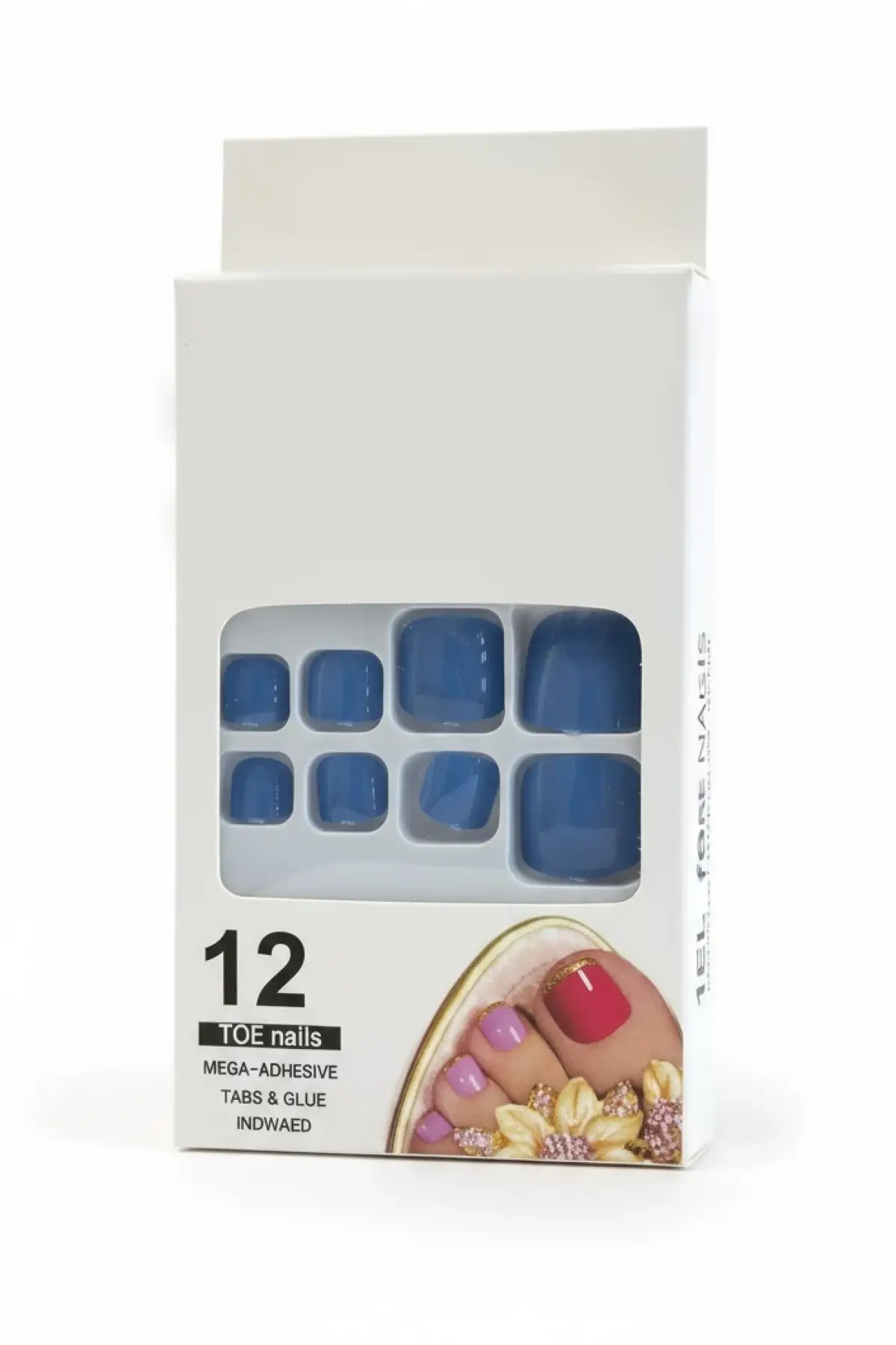 12li Mavi Renk Takma Tırnak Set (Yapıştırıcılı)