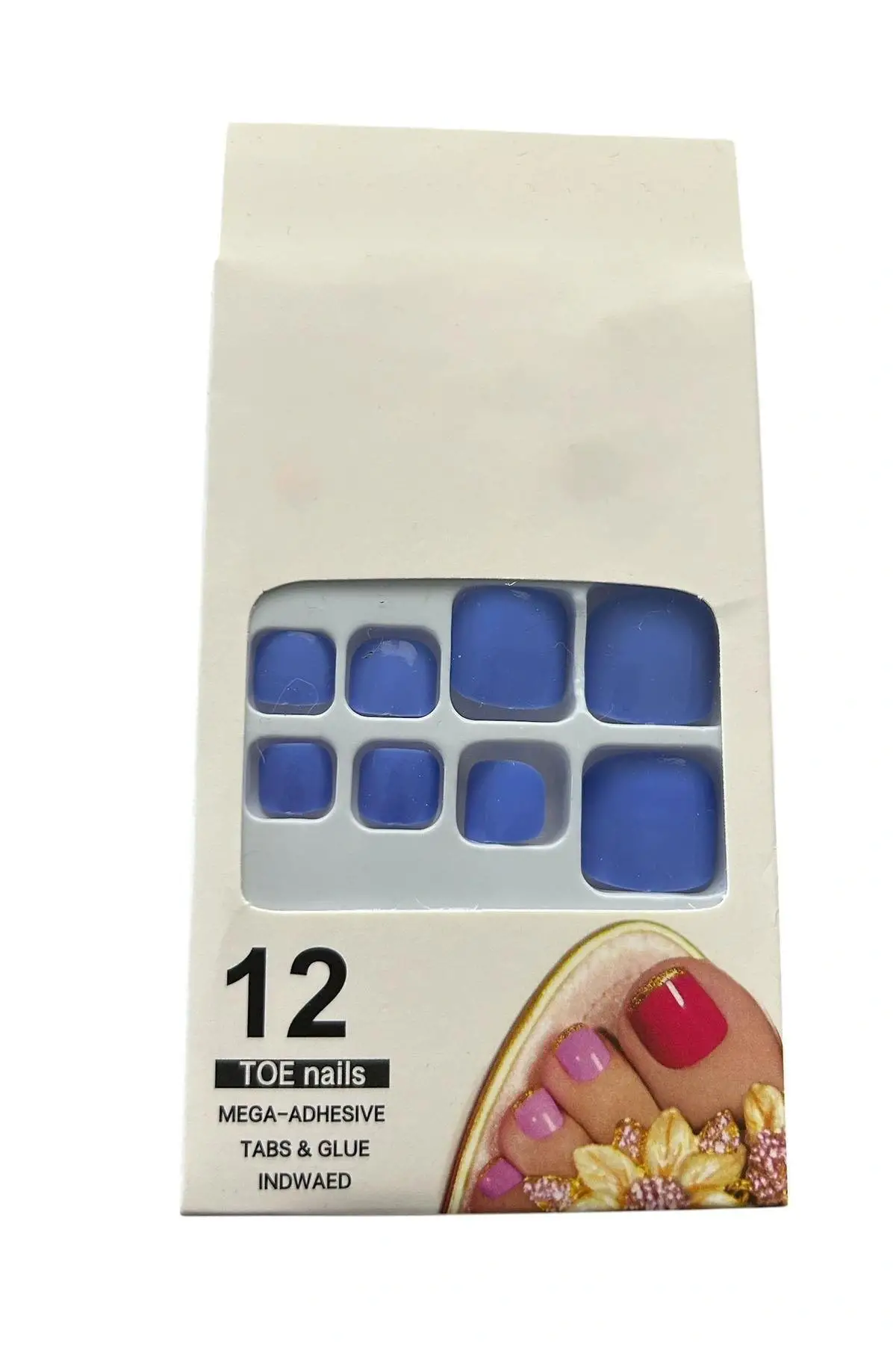 12li Mavi Renk Takma Tırnak Set (Yapıştırıcılı)