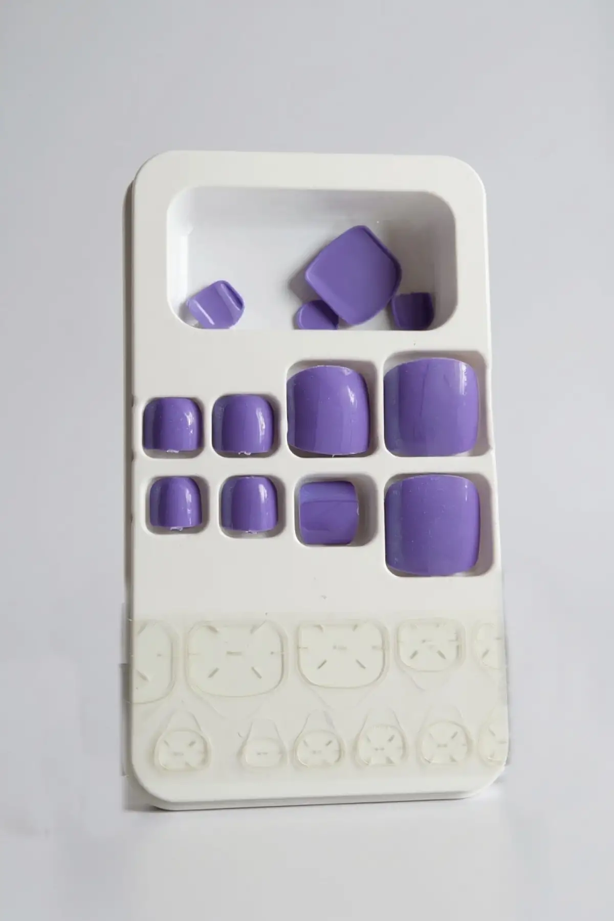 12li Mor Renk Ayak Takma Tırnak (Yapıştırıcılı)