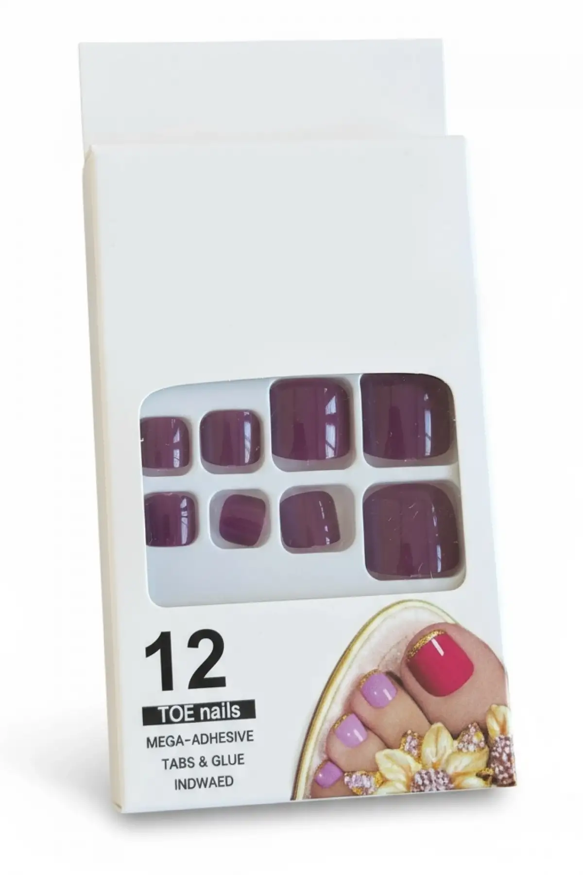 12li Mor Renk Takma Tırnak Set (Yapıştırıcılı)