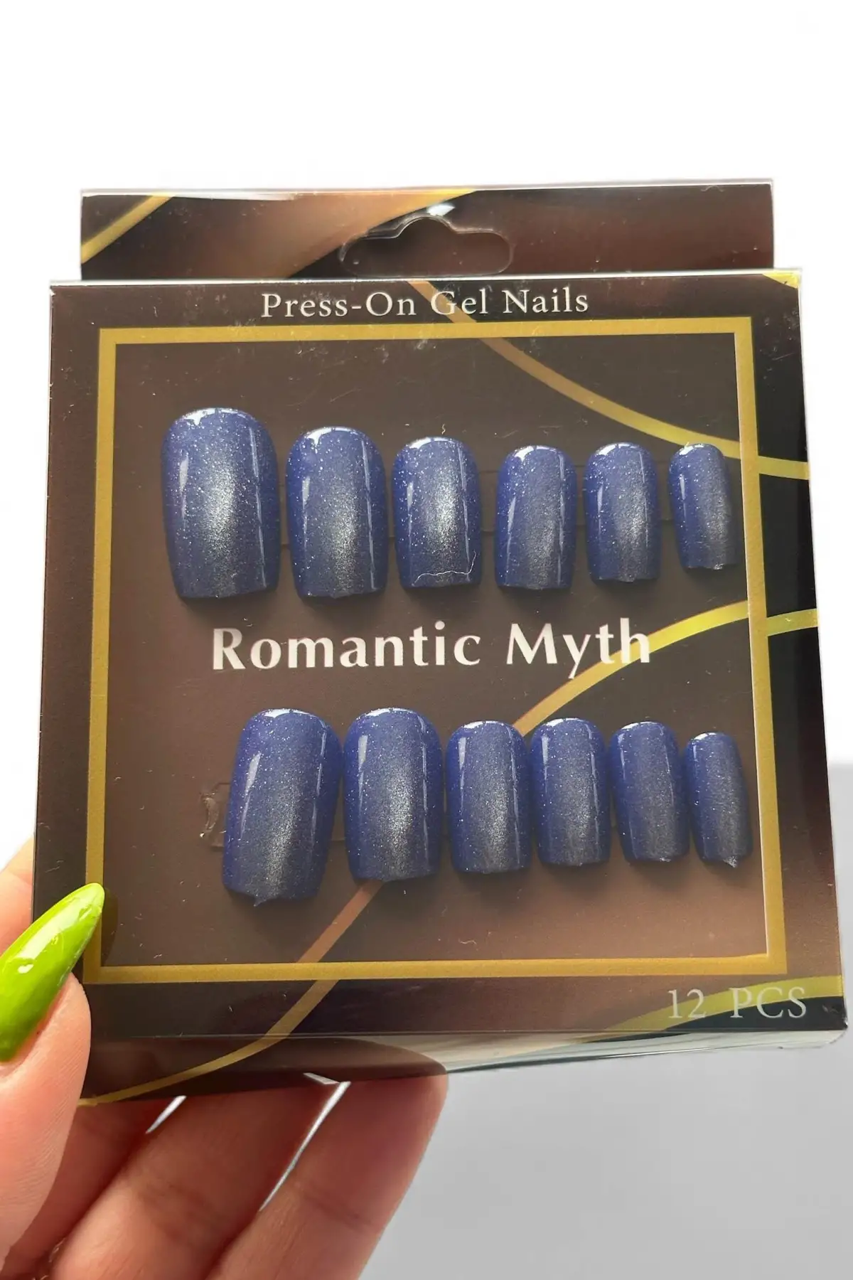 12li Mor Simli Yansımal Takma Tırnak Set (Yapıştırıcılı)